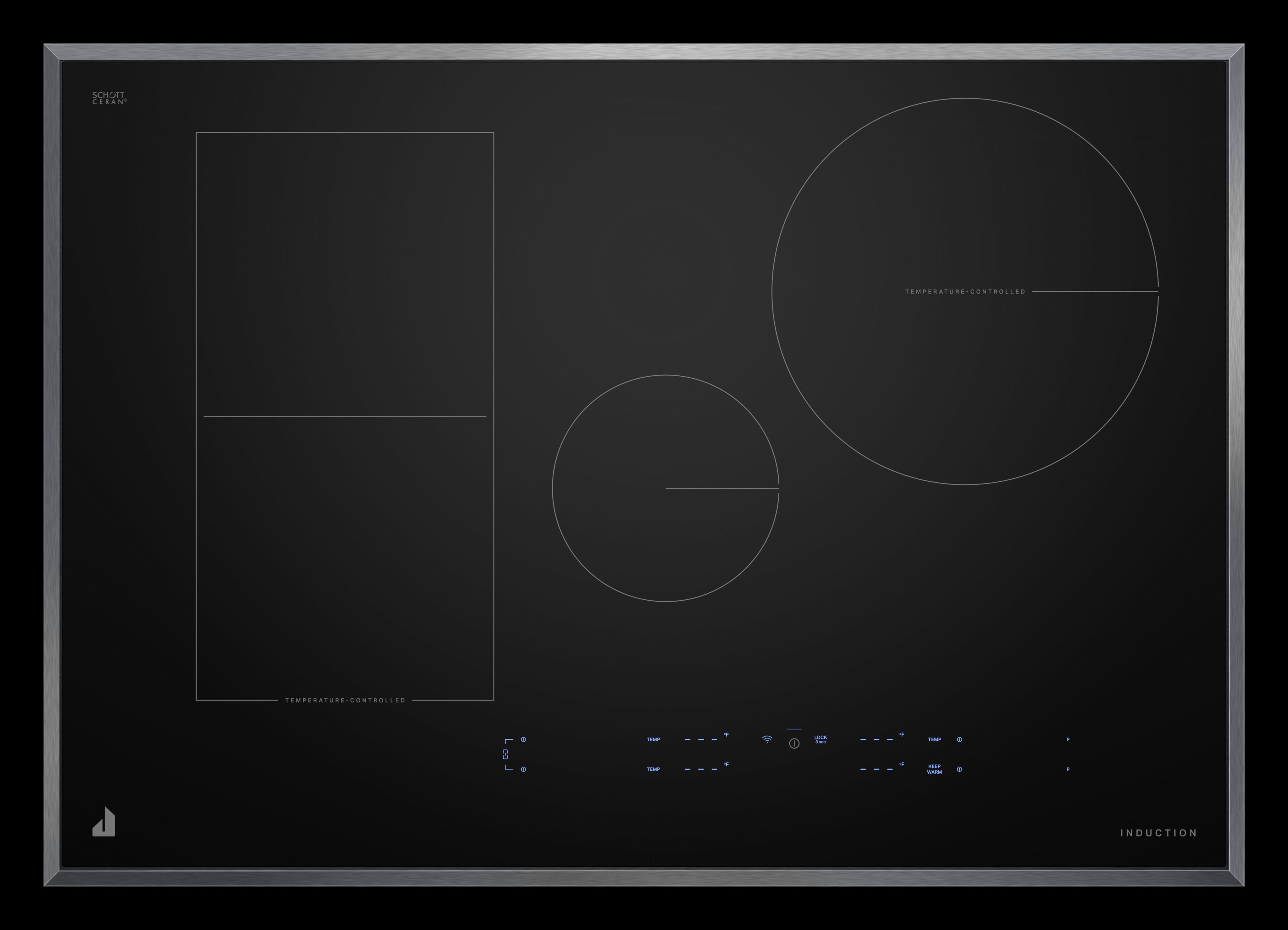 Jenn Air JICT730SS 30 Inch Flex Element Sensor Indcution Cooktop: Black Black With Stainless Steel Trim