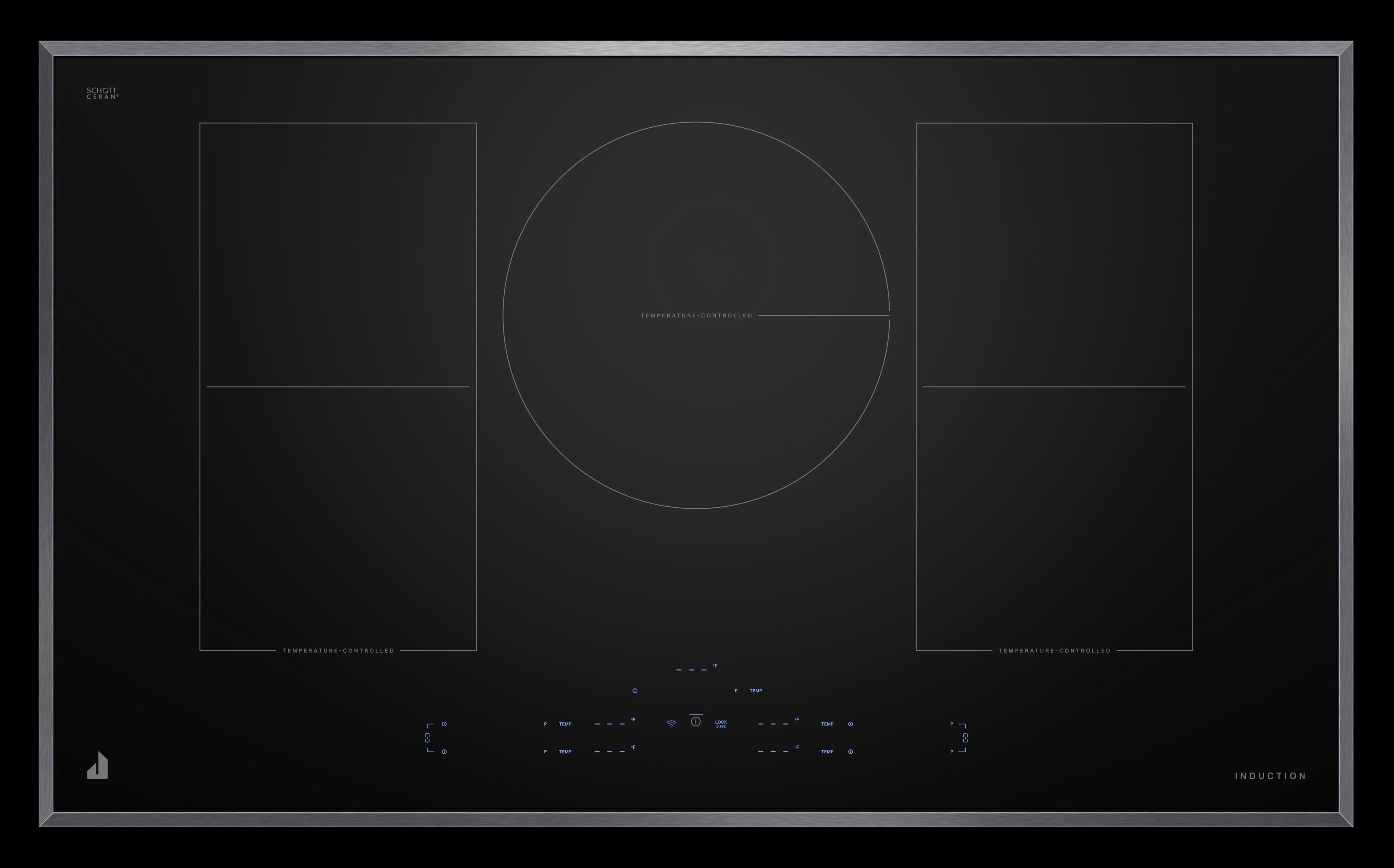 Jenn Air JICT736SS 36 Inch Flex Element Sensor Induction Cooktop: Black Black With Stainless Steel Trim
