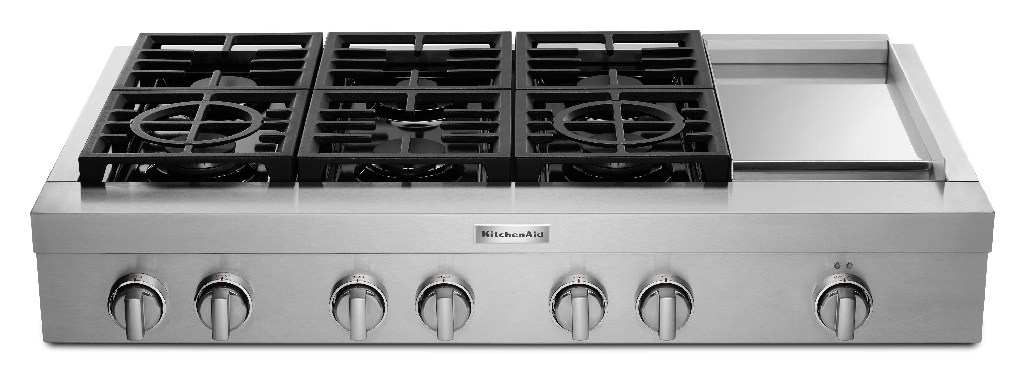 Kitchen Aid KitchenAid 48" Porcelain Coated Steel Commercial Style Gas Sealed Burner Rangeto