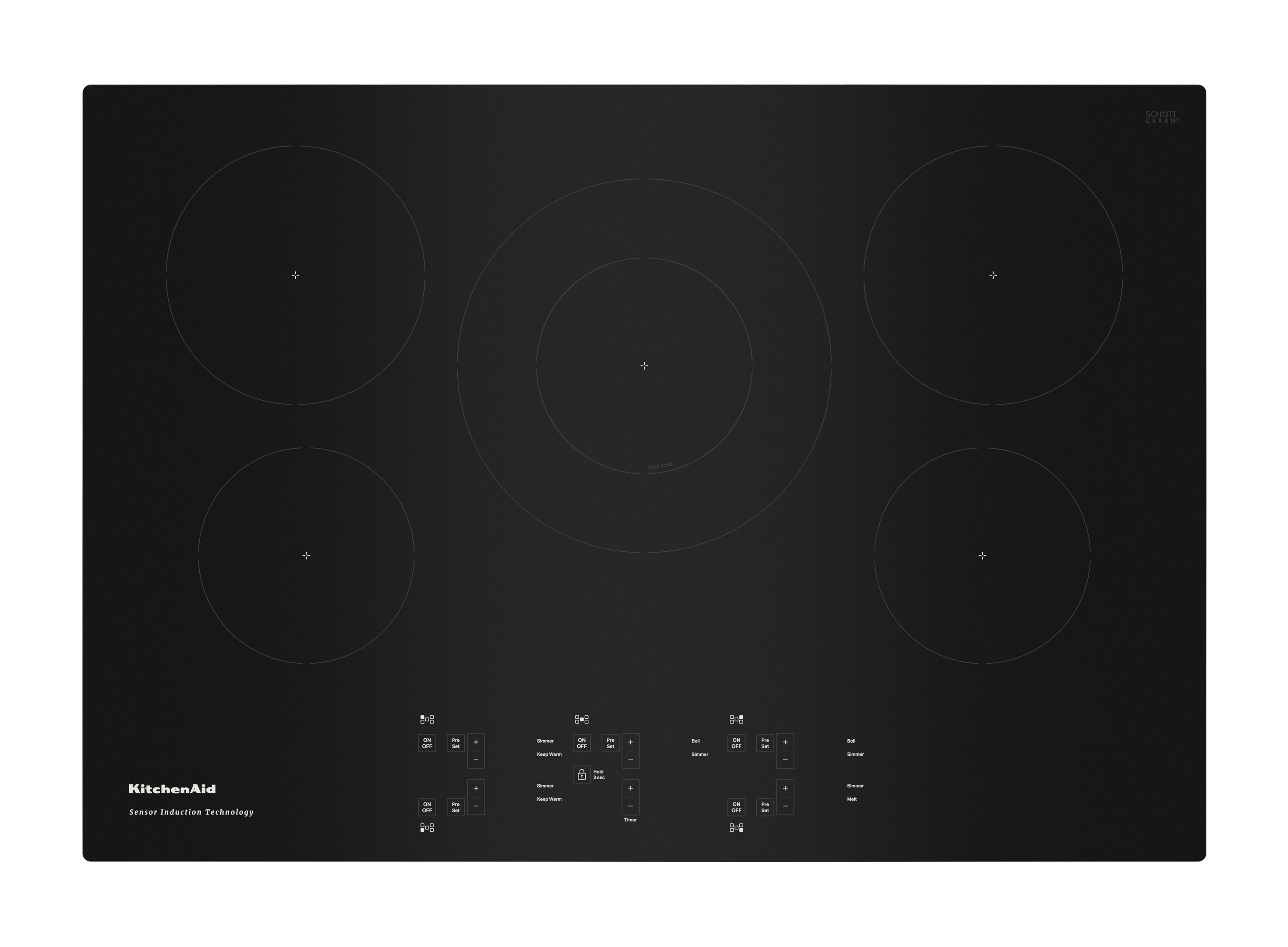 Kitchen Aid KCIG550JBL 30 Inch Induction Smoothtop Cooktop