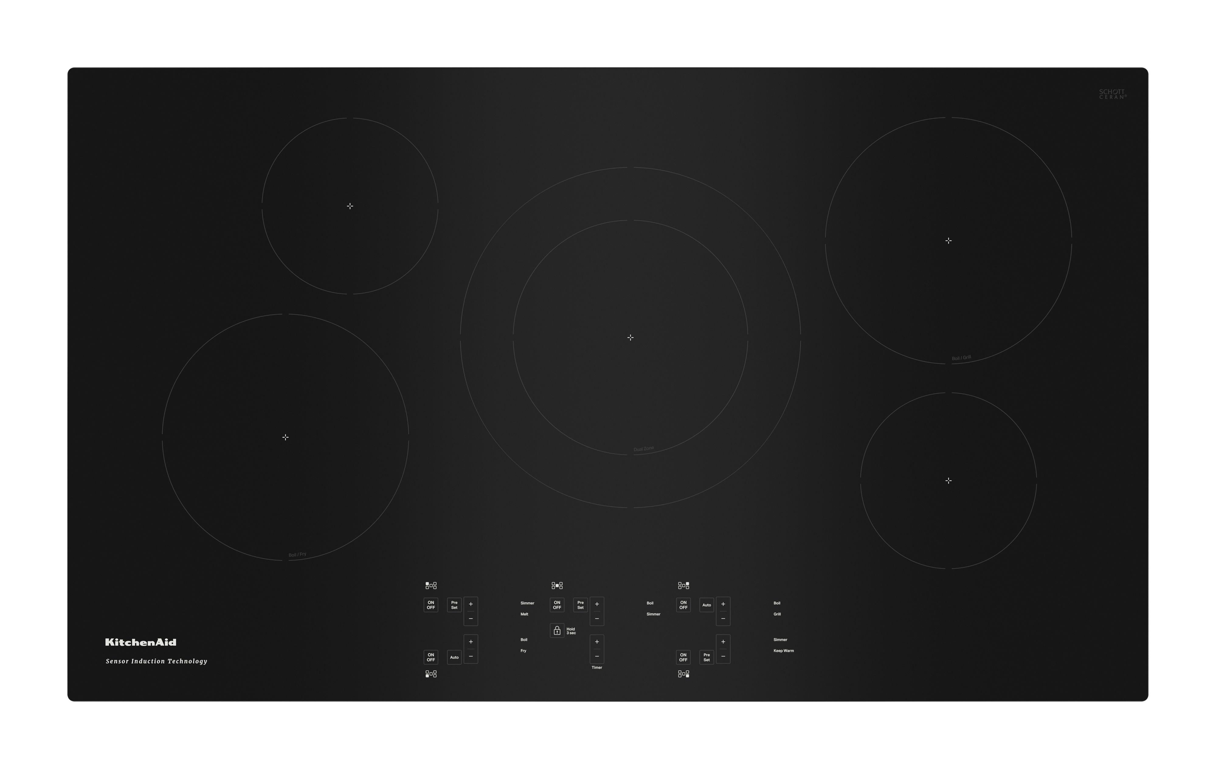 Kitchen Aid KCIG556JBL 36 Inch Induction Smoothtop Cooktop
