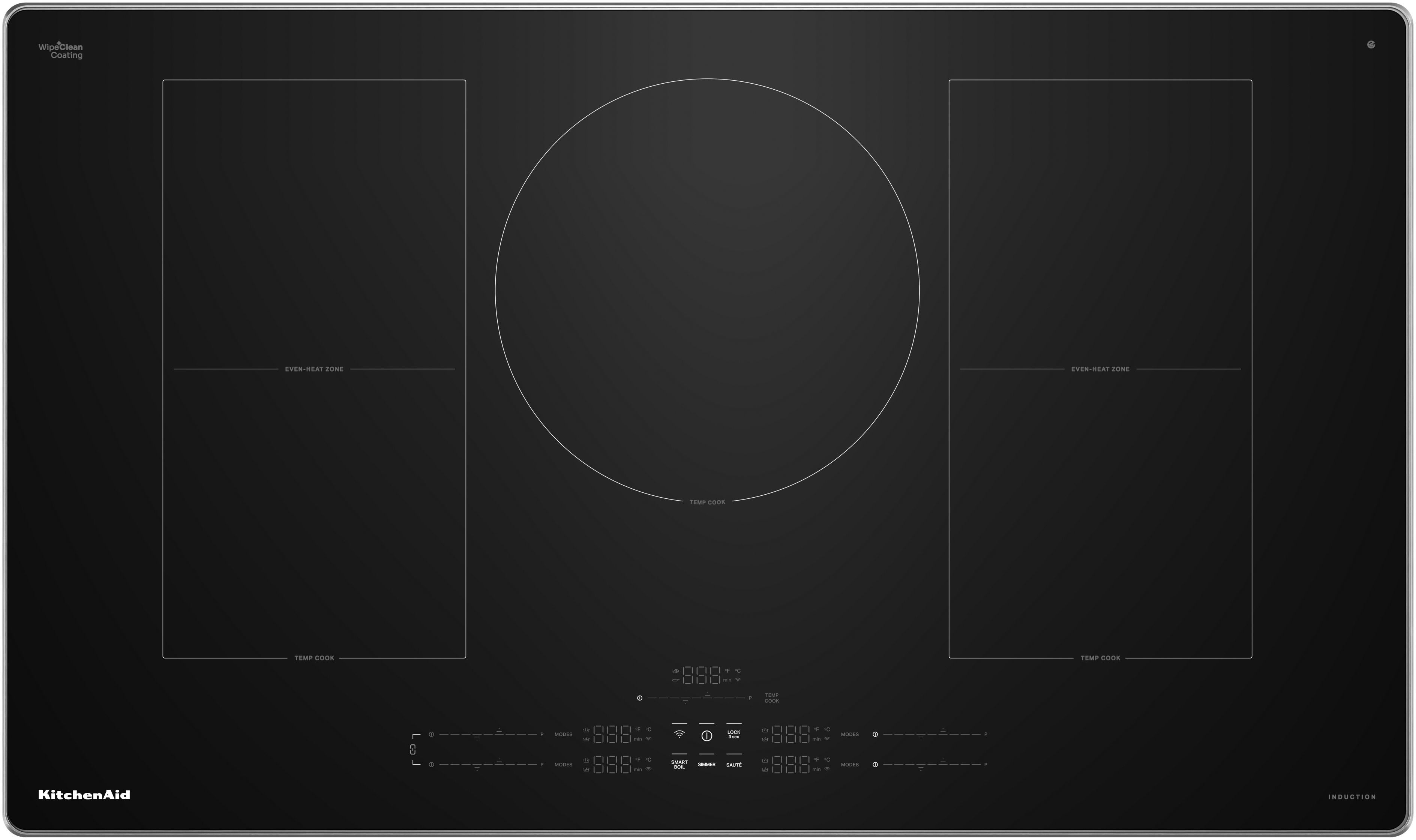 KitchenAid KCIT736SSS 36 Inch Induction Smart Cooktop Black