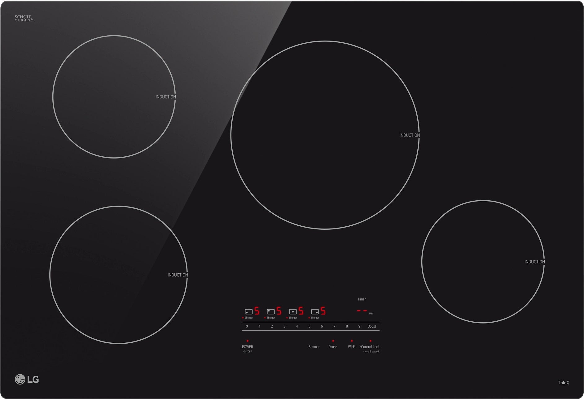 LG CBIH3013BE 30 Inch Induction Cooktop Black