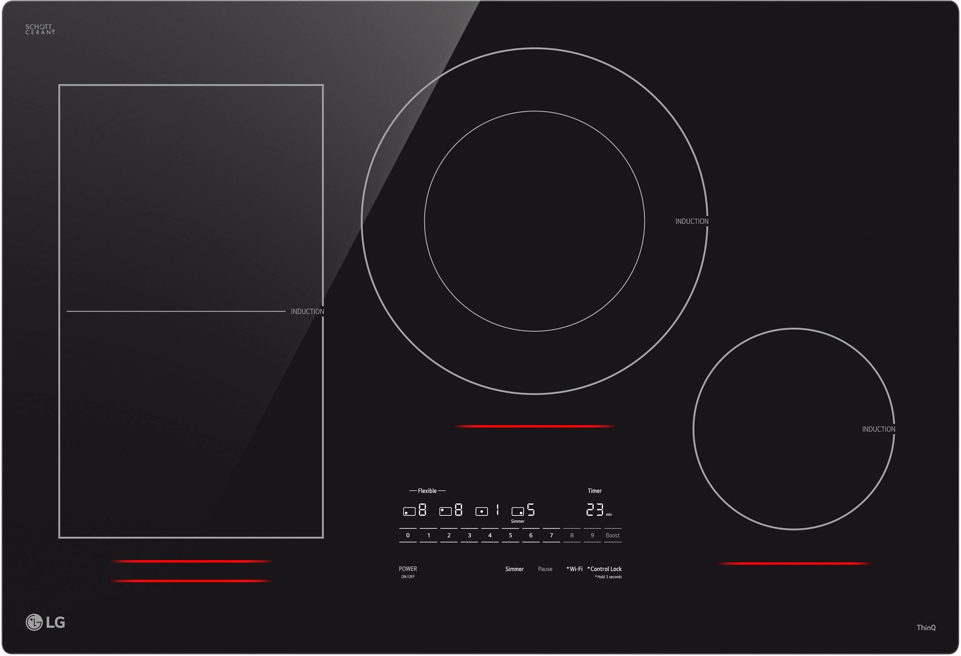 LG CBIH3017BE 30 Inch Induction Cooktop Black