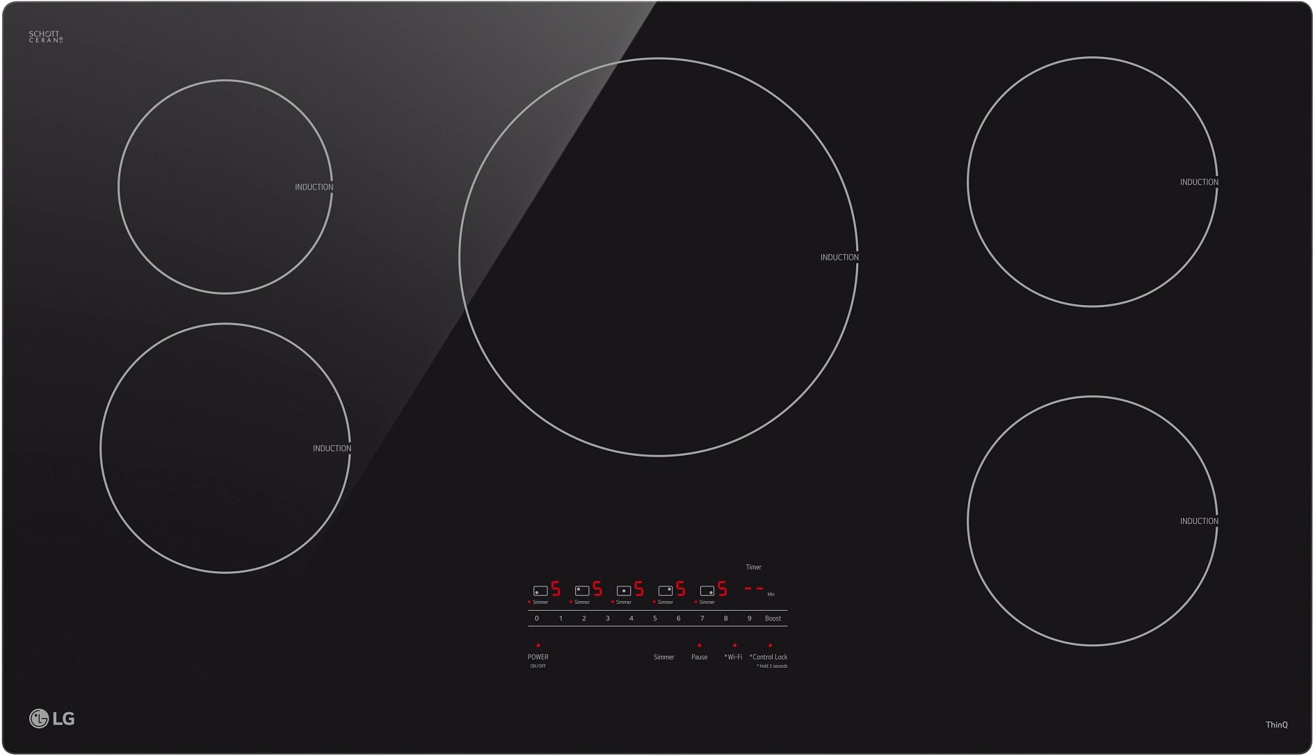LG CBIH3613BE 36 Inch Induction Smart Cooktop Black