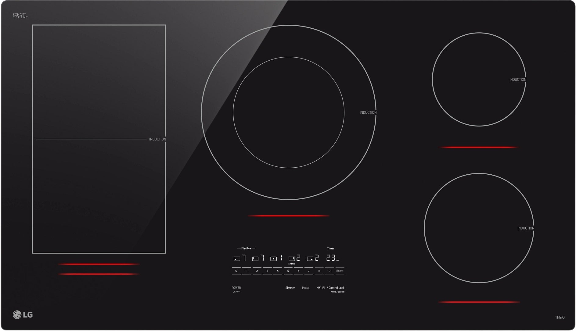 LG CBIH3617BE 36” Induction Cooktop: Black