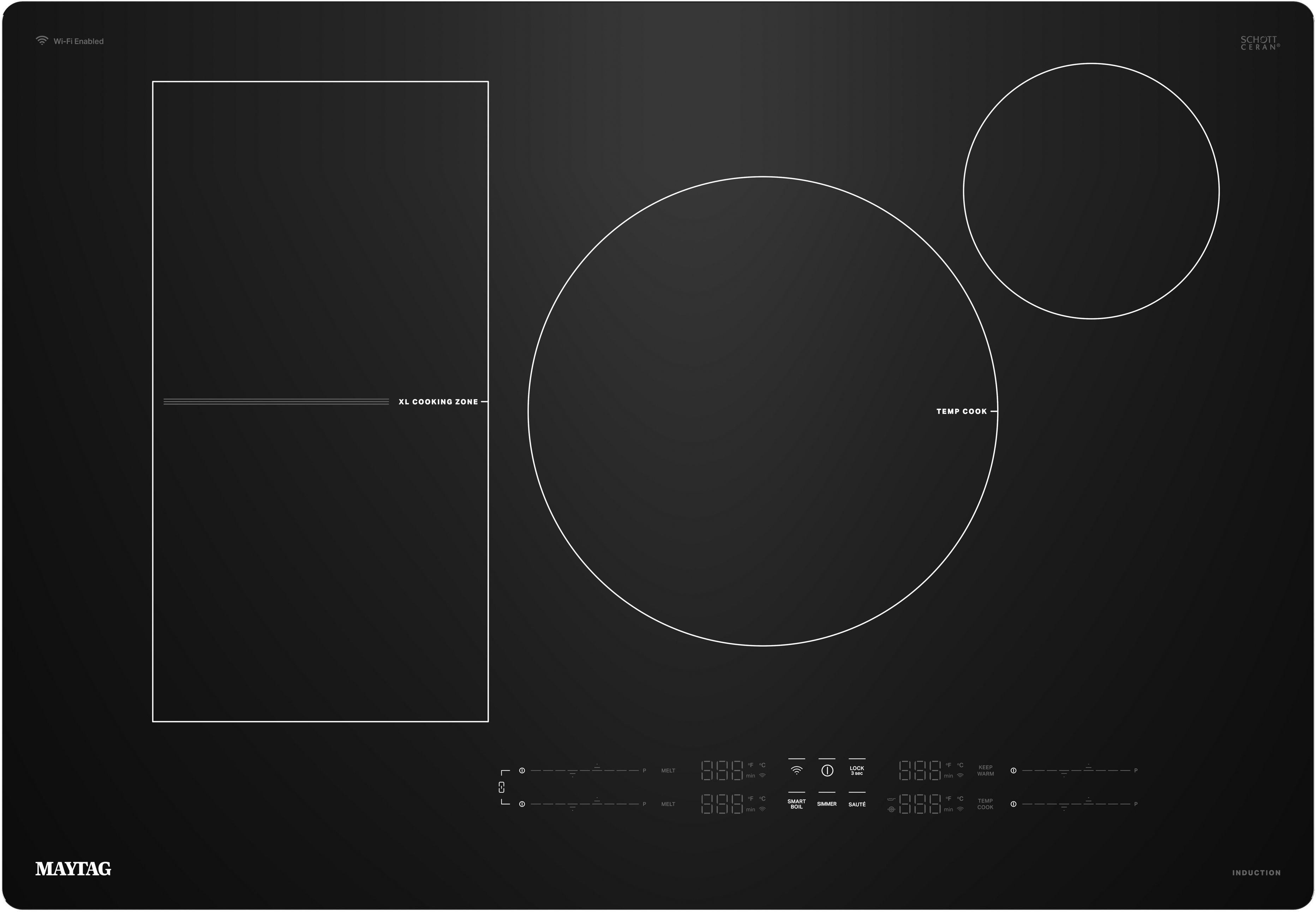 Maytag MCIT8030SB 30 Inch Smart Induction Cooktop Black