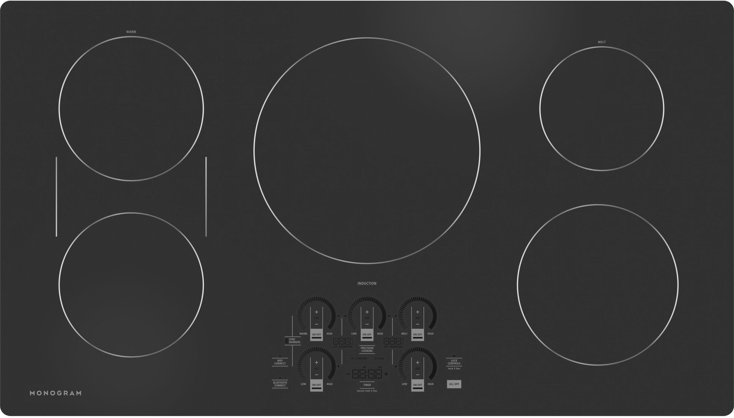 Monogram ZHU36RDTBB 36 Inch Induction Smoothtop Cooktop