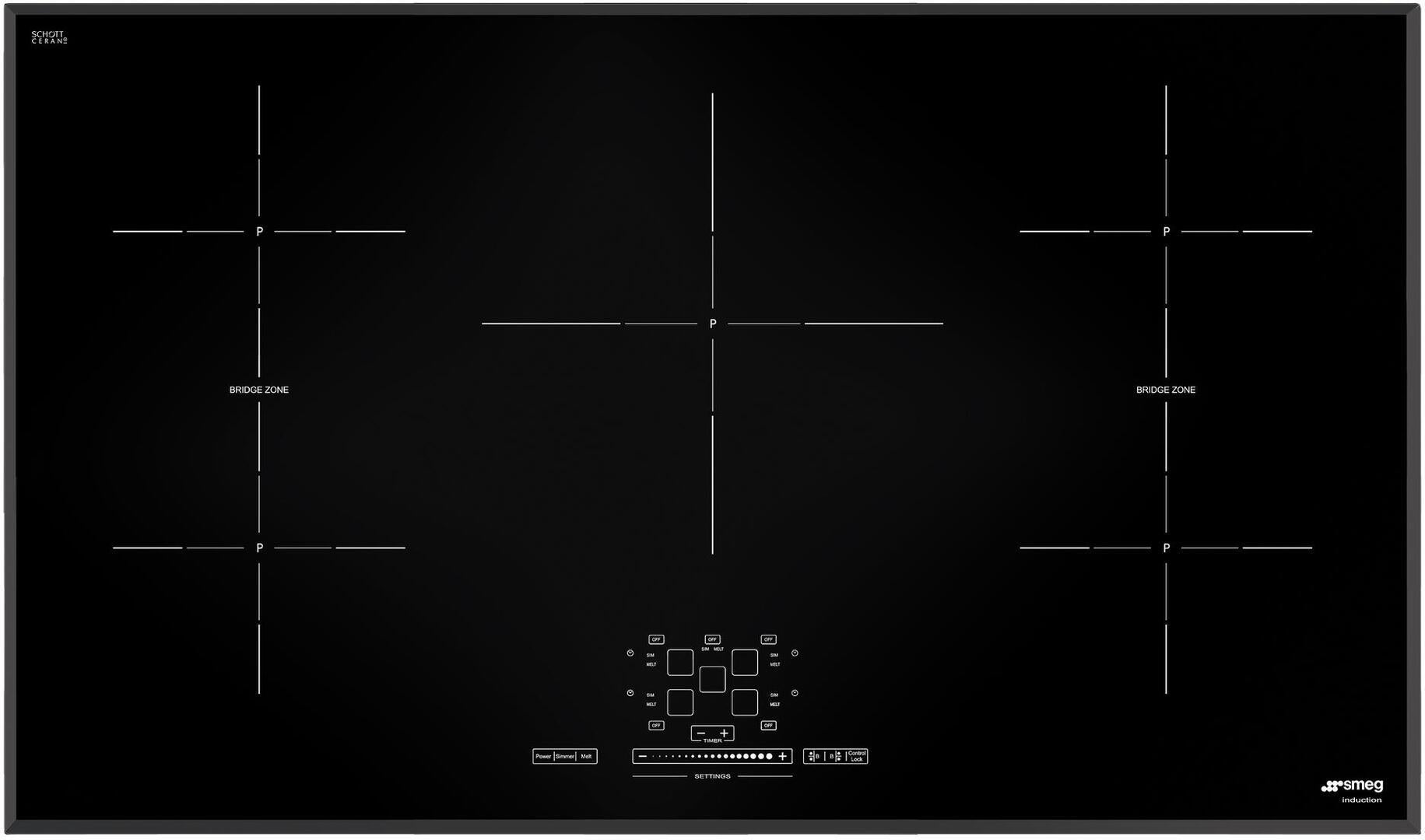 Smeg SIMU536B 36 Inch Induction Smoothtop Cooktop