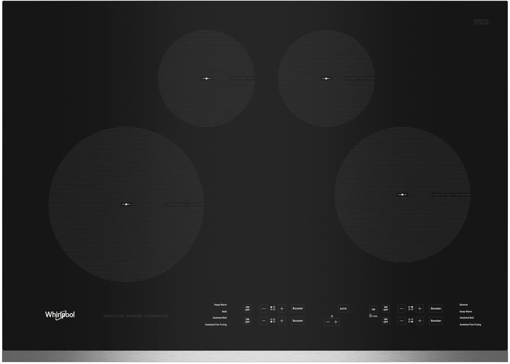 Whirlpool WCI55US0JS 30 Inch Induction Smoothtop Cooktop