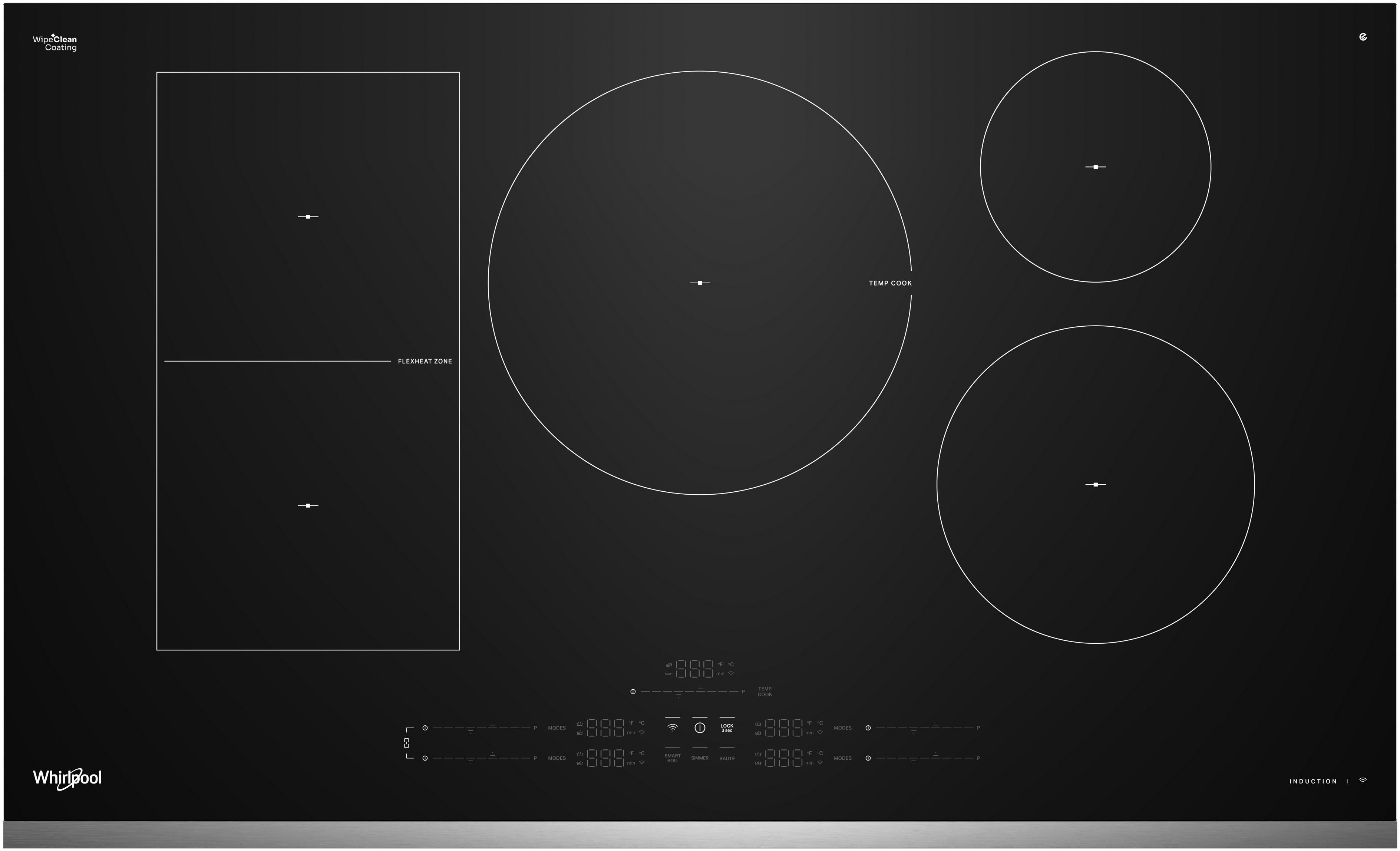 Whirlpool WCIT7536SS 36 Inch Flex Element Sensor Induction: Stainless Stainless Steel Trim