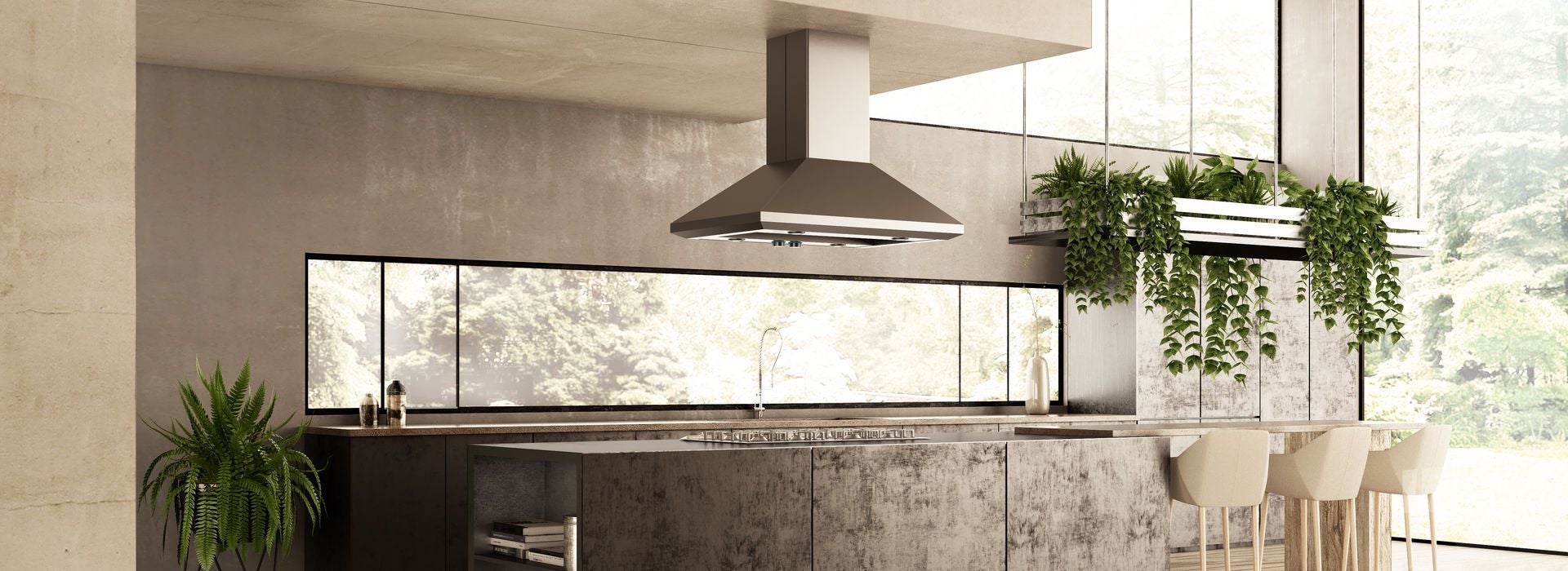 Elica ELI136S2 Pro Series 36 Inch Pro Style Island Mount Ducted Hood