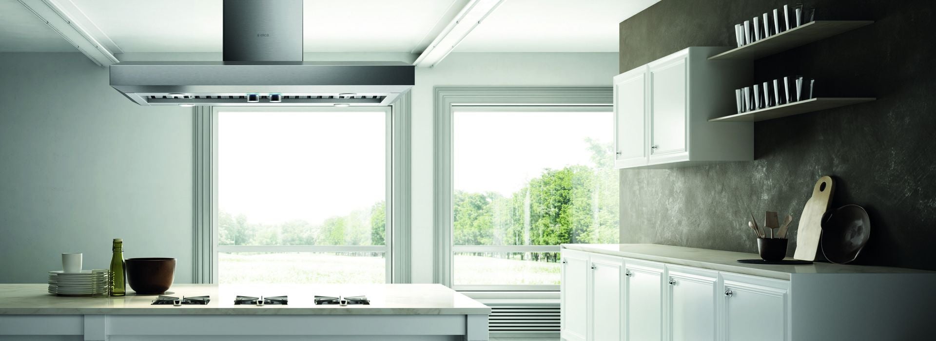 Elica EVI642S1 Pro Series 42 Inch Pro Style Island Mount Ducted Hood
