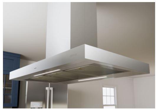 Zephyr ZRME42FS Essentials Europa Series 42 Inch Stainless Steel Convertible Chimney Style Island Mount Hood