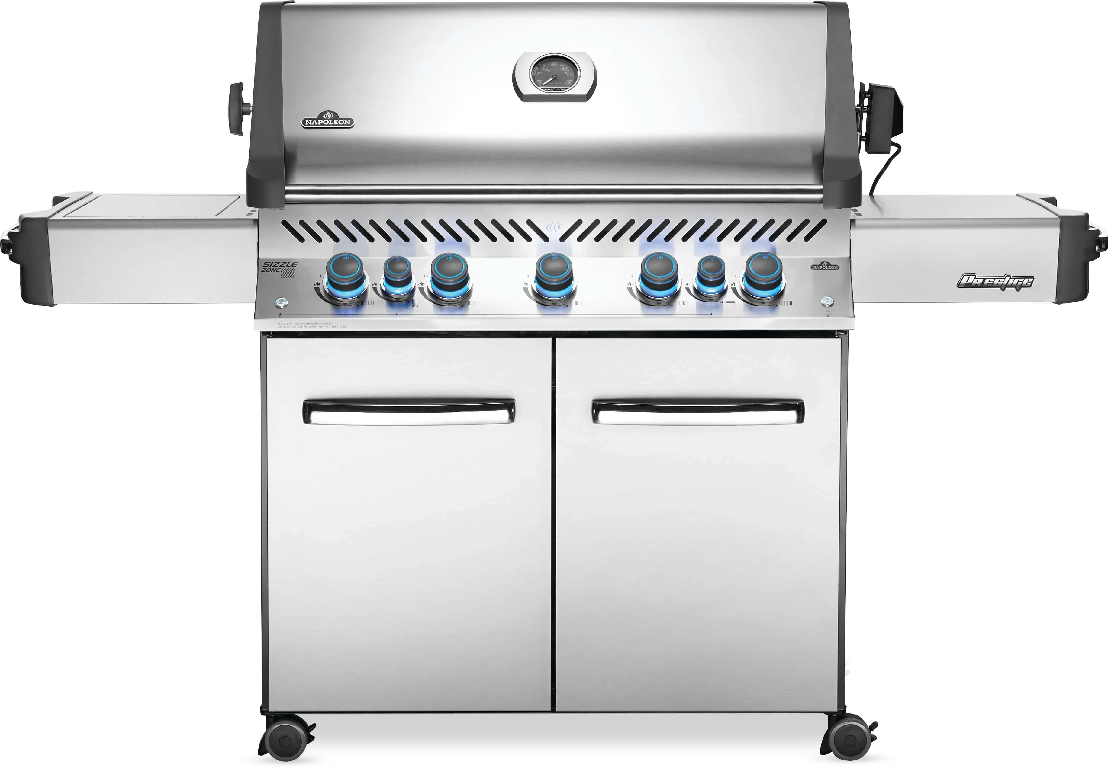 Napoleon Prestige 665 RSIB 75" Stainless Steel Liquid Propane Grill with Infrared Side & Rear Burners