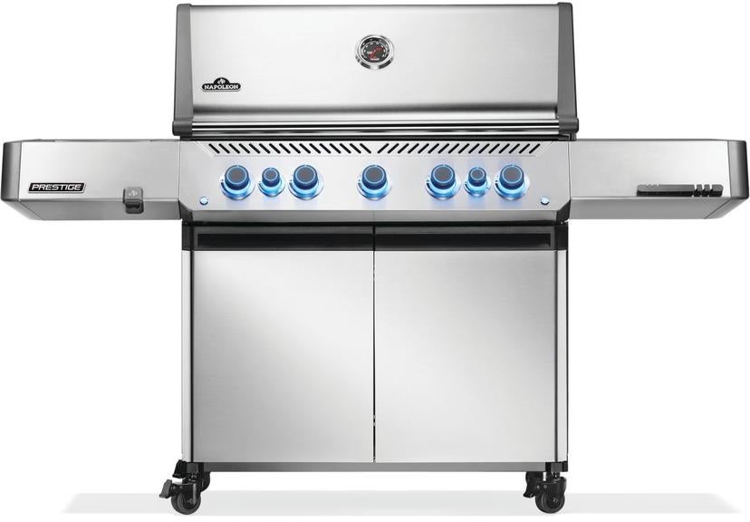 Napoleon Prestige 665 5 Burner Propane Grill With Rotisserie And Side Burner: Stainless Steel, Natural Gas
