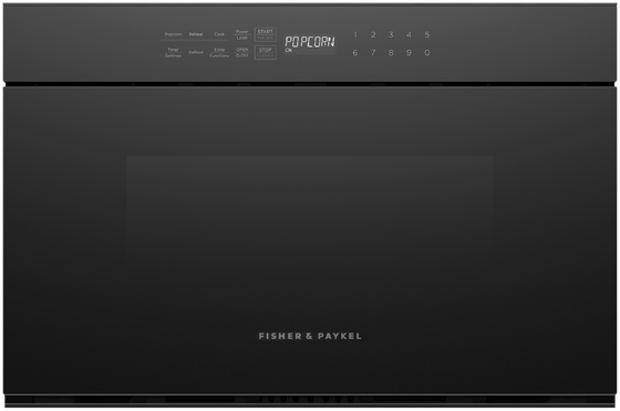 Fisher Paykel OMD24SDB1 Contemporary Series 24 Inch Microwave Drawer Black Glass