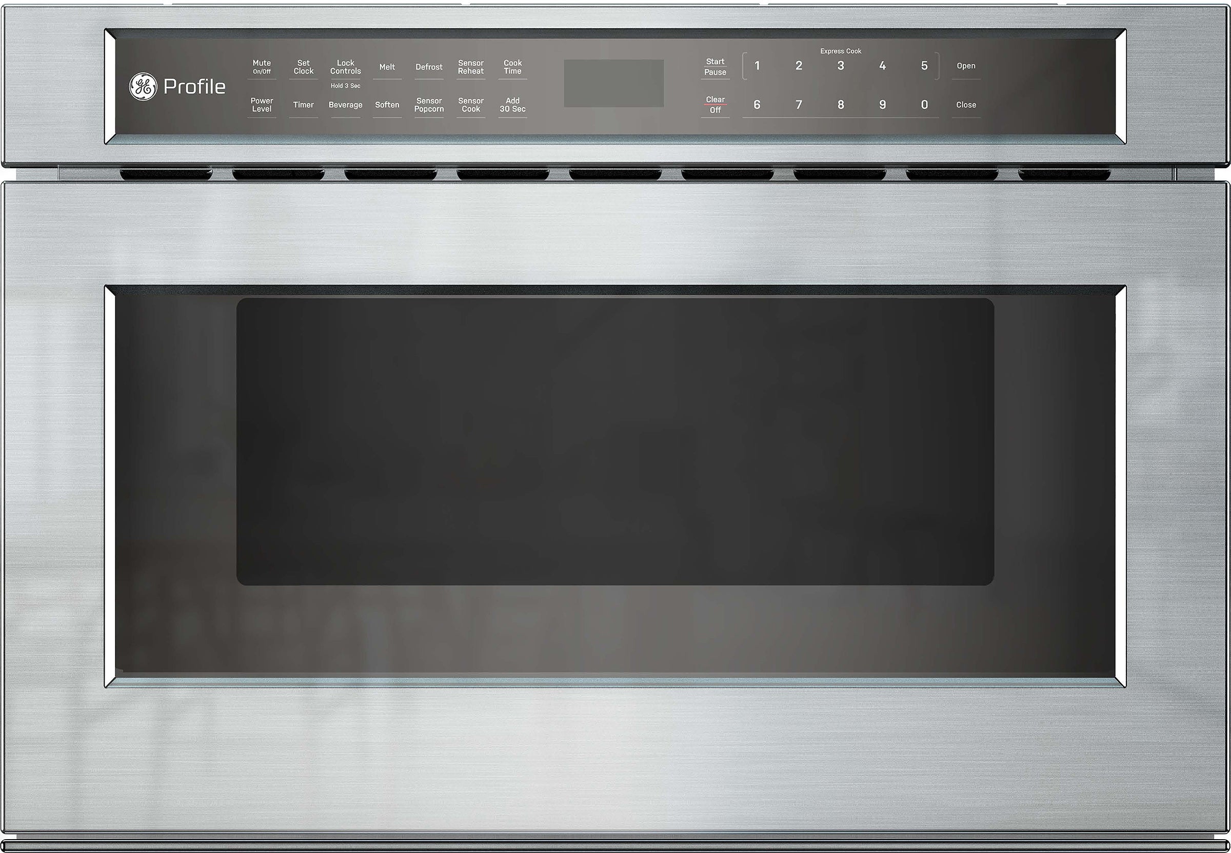 GE 24 Inch Built-In Microwave Drawer with 1.2 cu.ft. Capacity, 10 Power Levels, 1000 Watts Cooking Power, Sensor Cook, Sensor Reheat, Touch Controls, Easy Access Option, Control Lock, UL Listed, and ADA Compliant: Stainless Steel