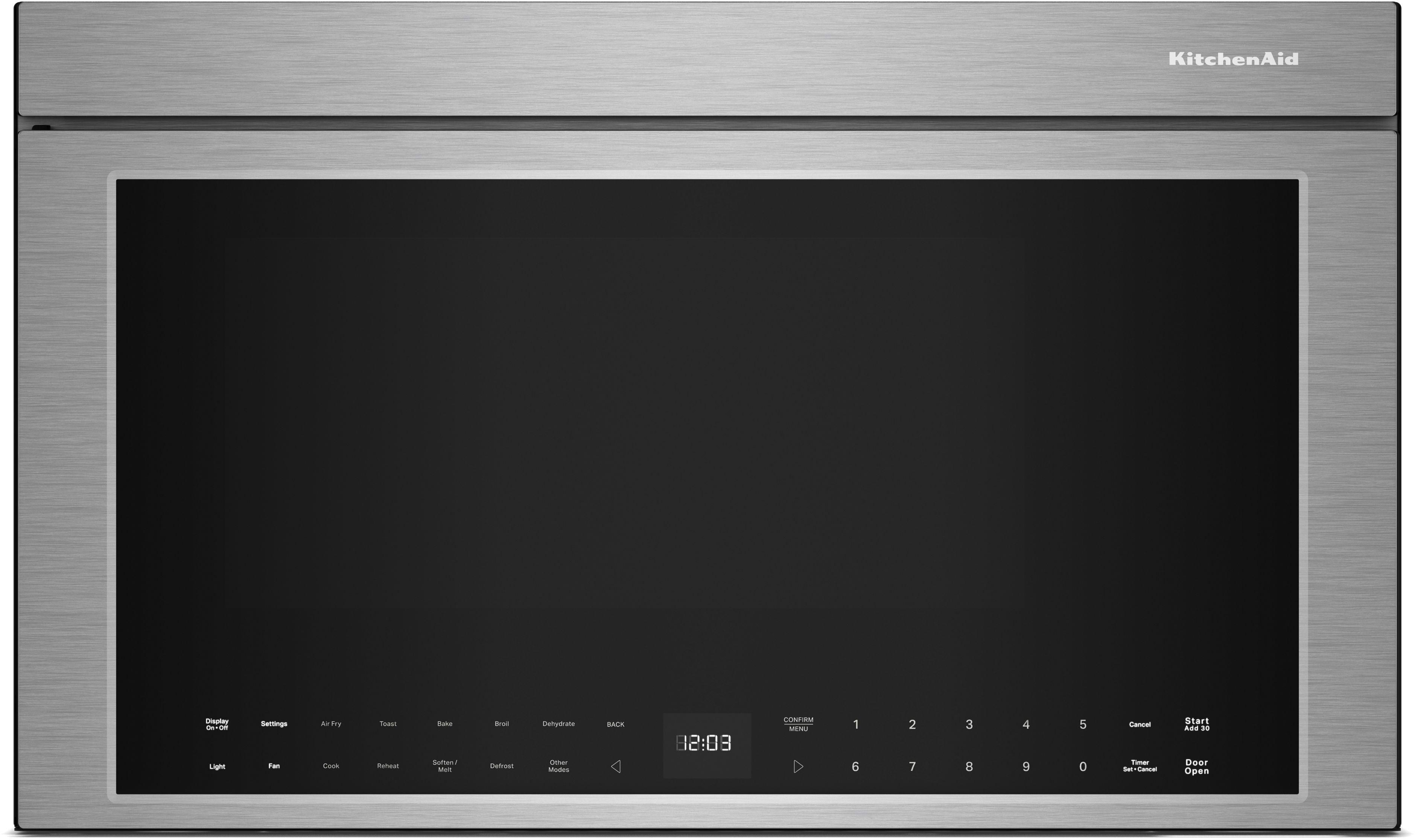 KitchenAid 30 Inch Multifunction Over-the-Range Smart Microwave Oven with 1.1 Cu. Ft. Capacity, 3-Speed 400 CFM Blower, 1800 Watts, 10 Power Levels, One Touch Cooking, WiFi Capable, Centrifugal Blower, Infrared Sensor Modes, Flush Built-In Design, Integrated Meat Thermometer and ADA Compliant: PrintShield Stainless
