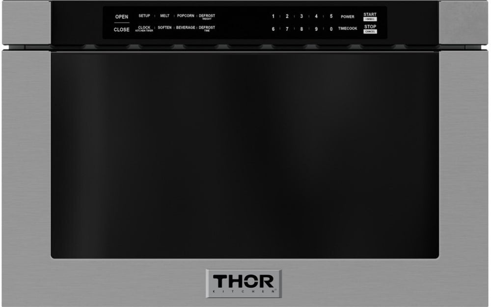 Thor 24 Inch Built-In Microwave Drawer with 1.2 cu. ft. Capacity, 10 Power Levels, Auto Touch Open/Close Control, Keep Warm Function, and Multiple Microwave Cooking Modes: Stainless Steel