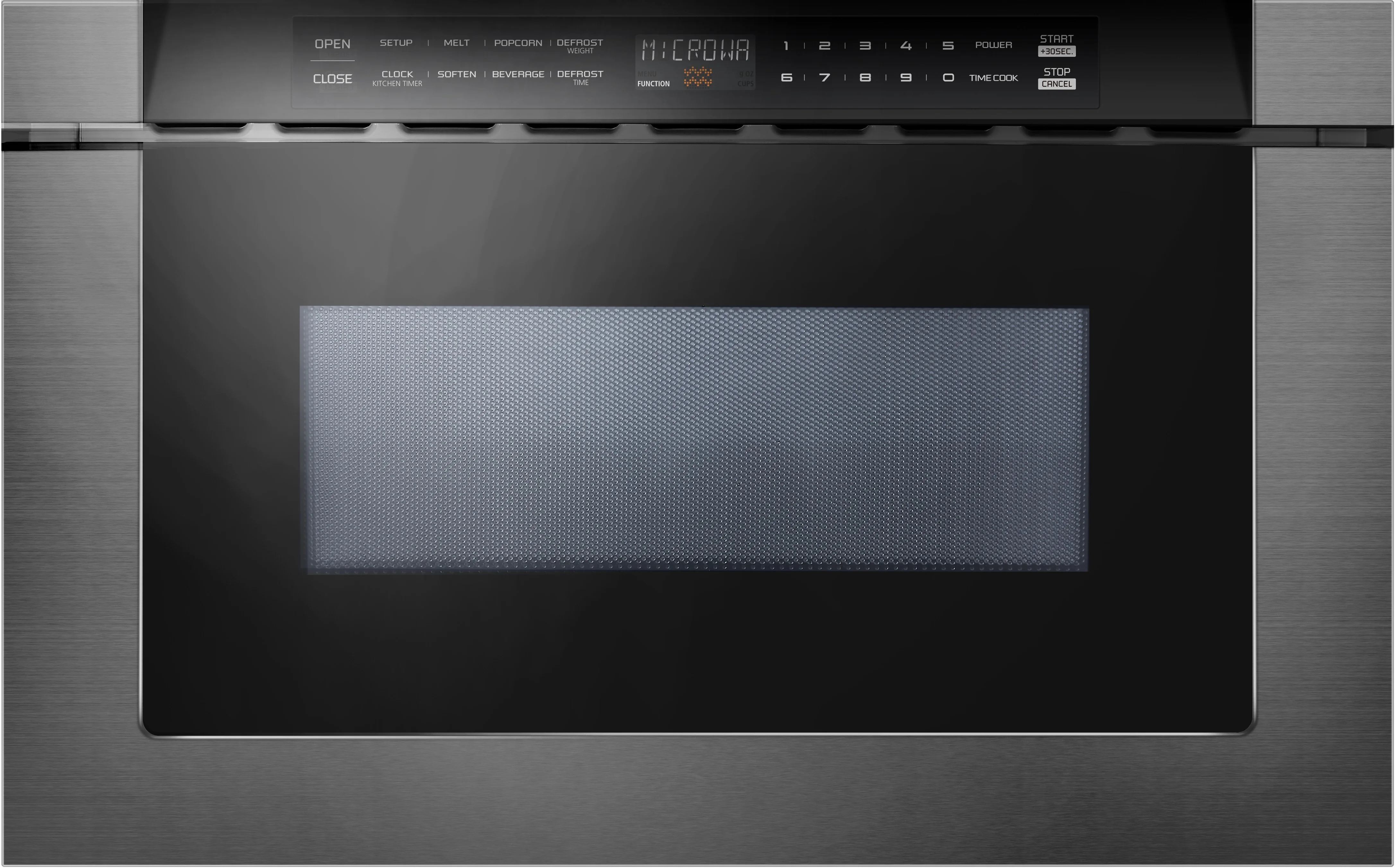XO 24" Built-In Microwave Drawer: Black Stainless Steel