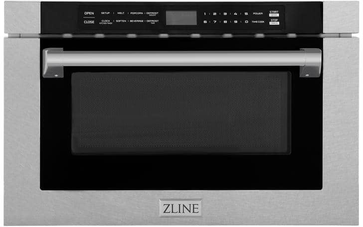Z Line 24 Inch 1.2 cu. ft. Built-in Microwave Drawer with a Traditional Handle: Durasnow Stainless Steel