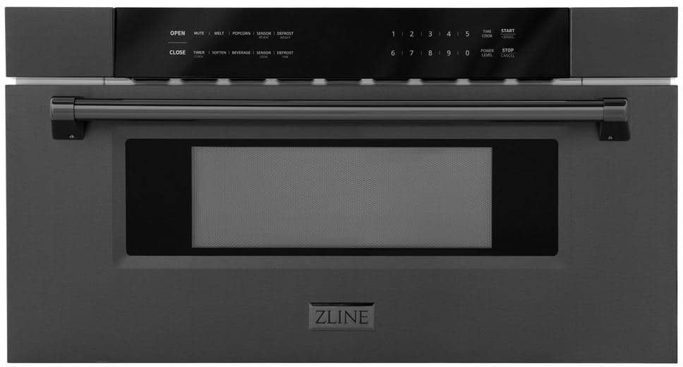 Z Line 30 Inch 1.2 cu. ft. Built-in Microwave Drawer: Black Stainless Steel