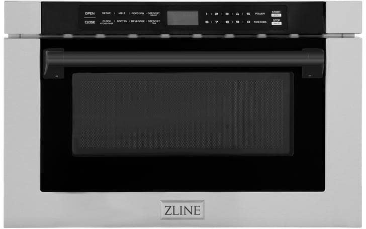 Z Line Autograph Edition 24 Inch 1.2 Cu. Ft. Built-in Microwave Drawer: Stainless Steel And Matte Black Accents