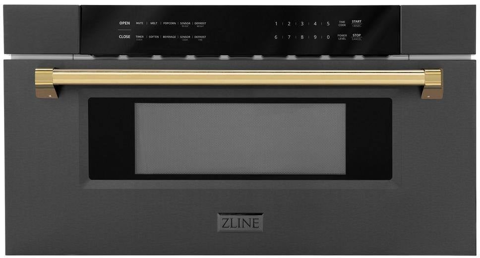 Z Line Autograph Edition 30 Inch 1.2 cu. ft. Built-In Microwave Drawer: Black Stainless Steel