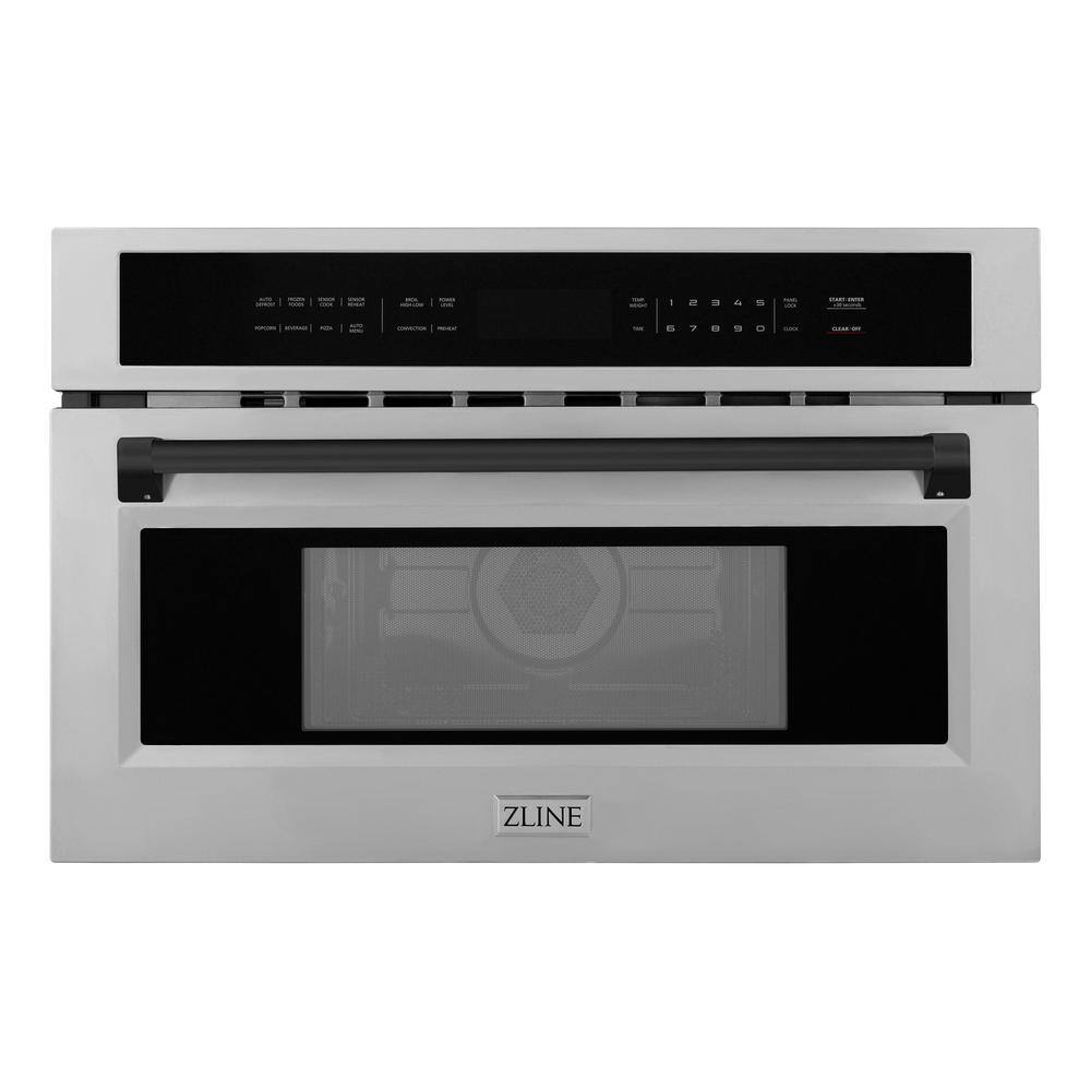 Z Line Autograph Edition 30" 1.6 cu ft. Built-in Convection Microwave Oven: Stainless Steel And Matte Black Accents