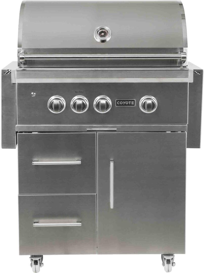 Coyote 30" Stainless Steel Free Standing Natural Gas Grill With RapidSear Infrared Burner & Rotisserie