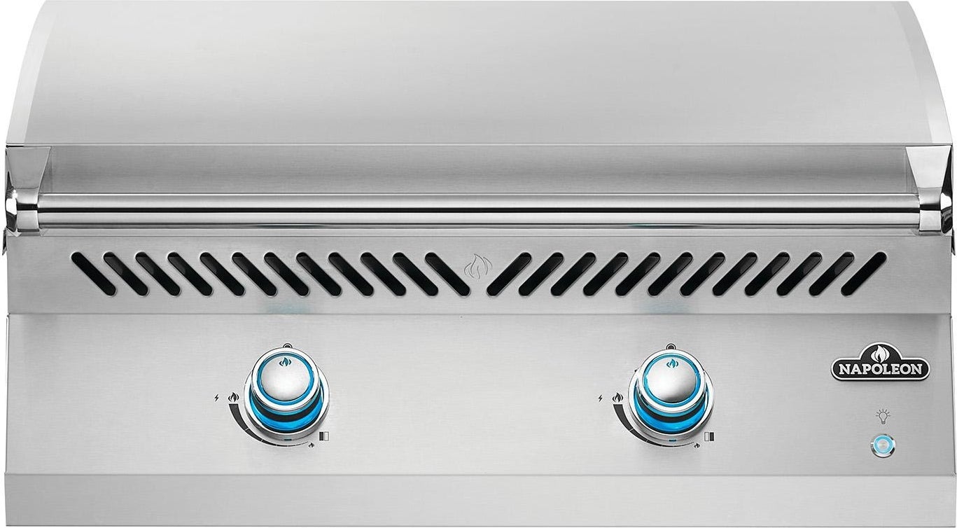 Napoleon 33 Inch Built-In Gas Griddle with 500 sq. in Total Cooking Area, 24,000 BTU, 2 Burner, Control Knob, and Dual Zone Cooking: Stainless Steel, Natural Gas