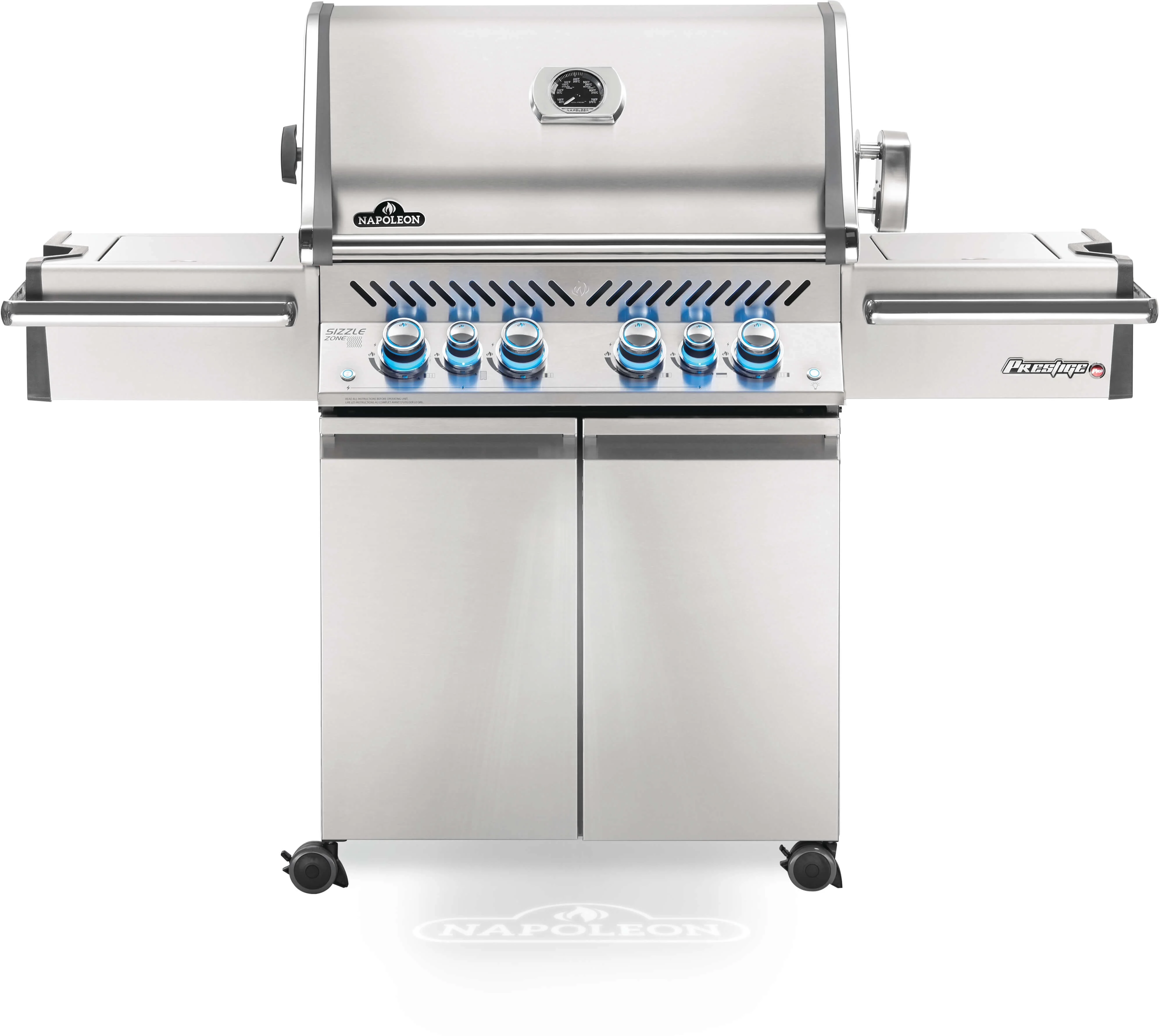 Napoleon Prestige Pro 500 RSIB 66" Stainless Steel Liquid Propane Grill with Infrared Side & Rear Burners