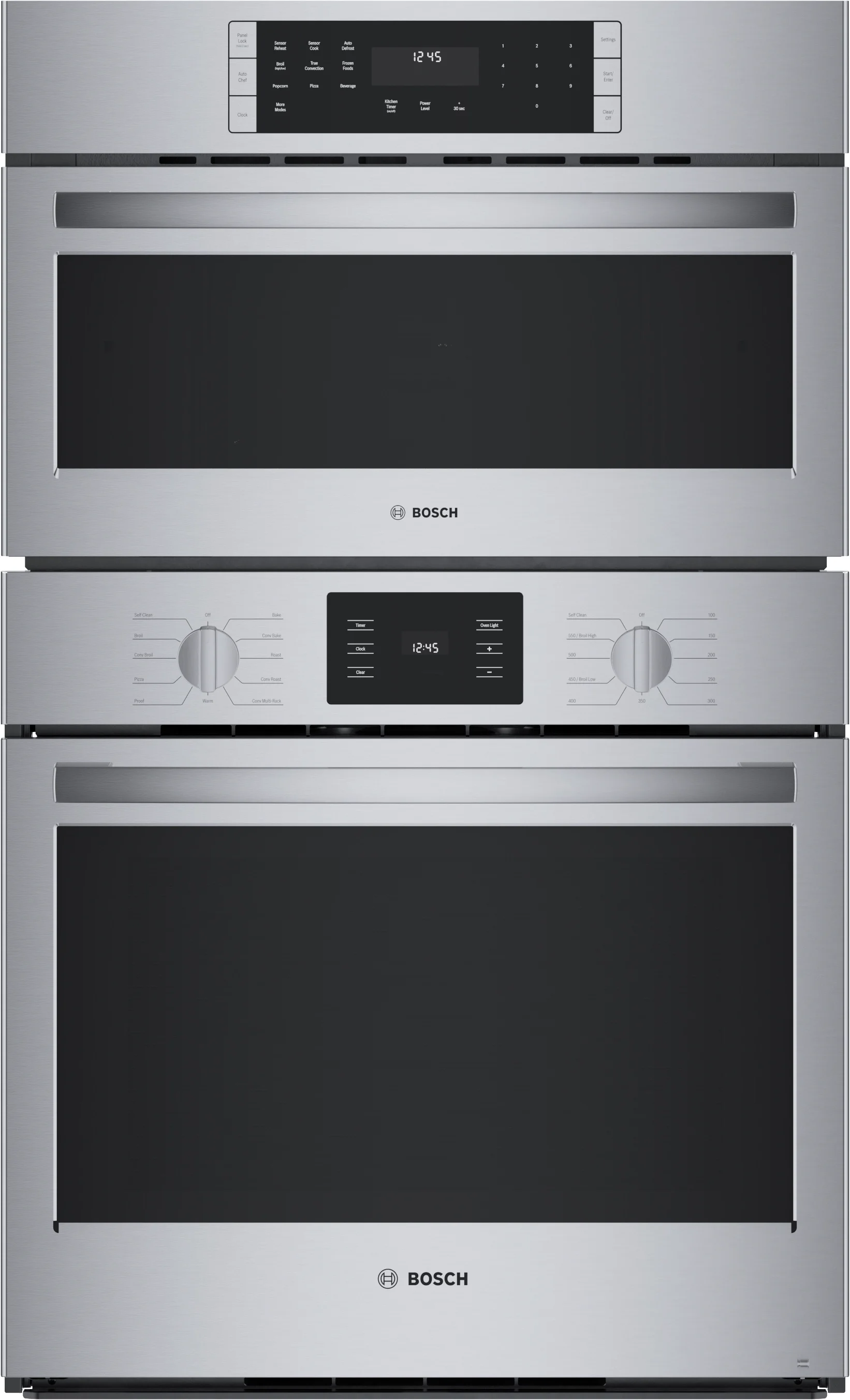 Bosch HBL5754UC 500 Series 30 Inch Stainless Steel 6.2 cu. ft. Total Capacity Electric Double Wall Oven/Microwave Combo Oven