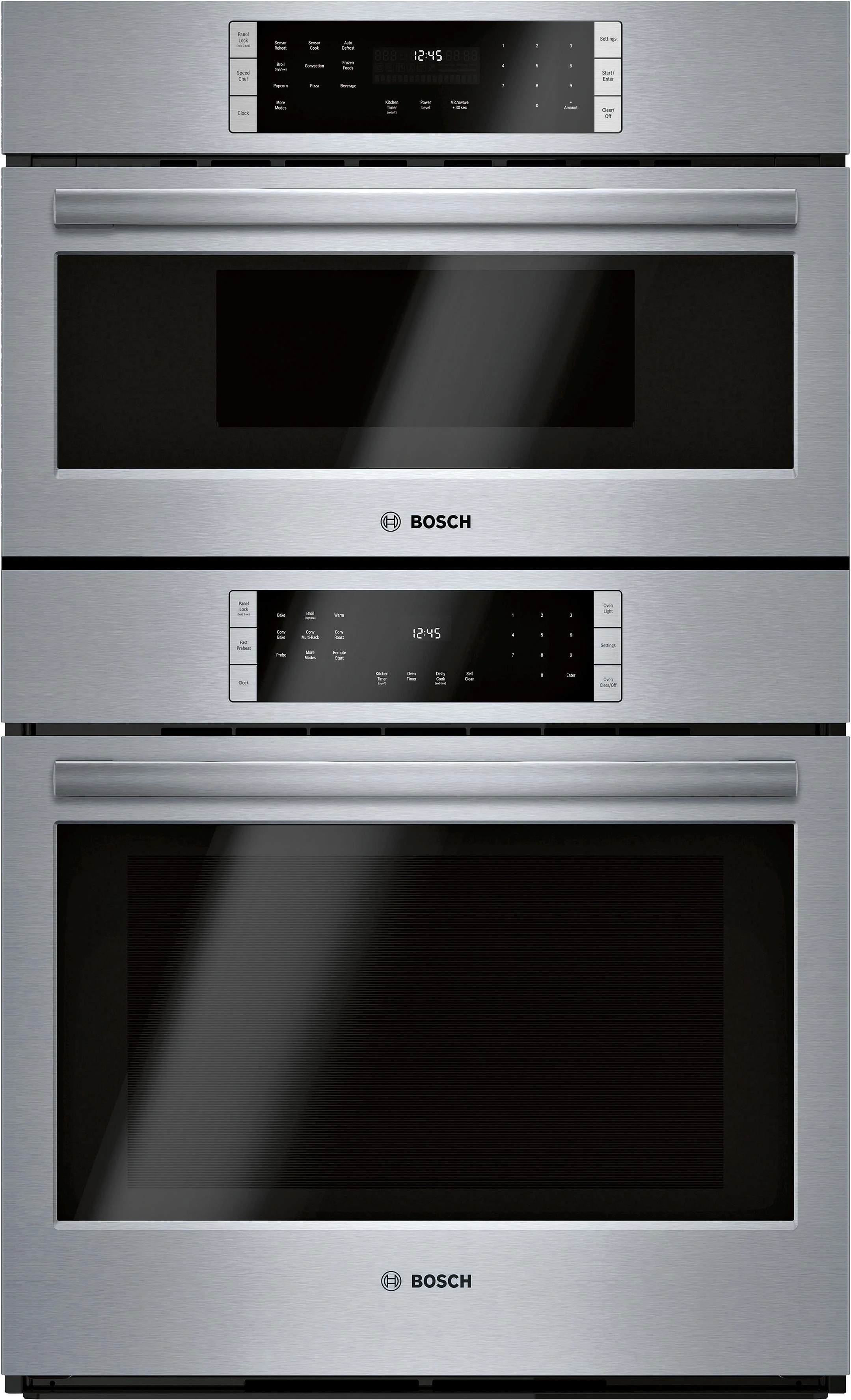 Bosch 800 30" Stainless Steel Electric Combination Wall Oven with Speed Oven - Convection