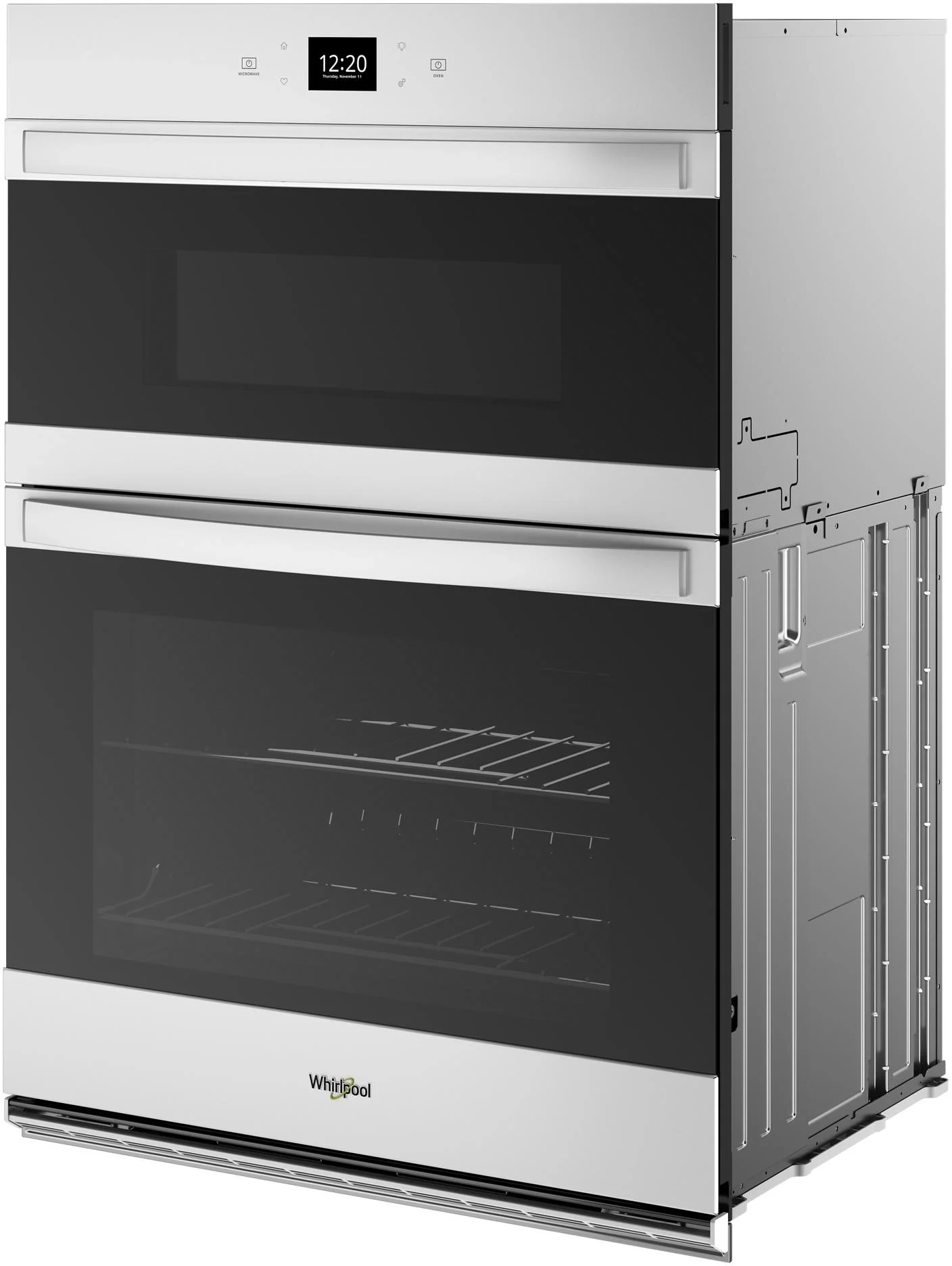 Whirlpool WOEC5030LW 30 Inch White 6.4 cu. ft. Total Capacity Electric Double Wall Oven/Microwave Combo Steam Oven