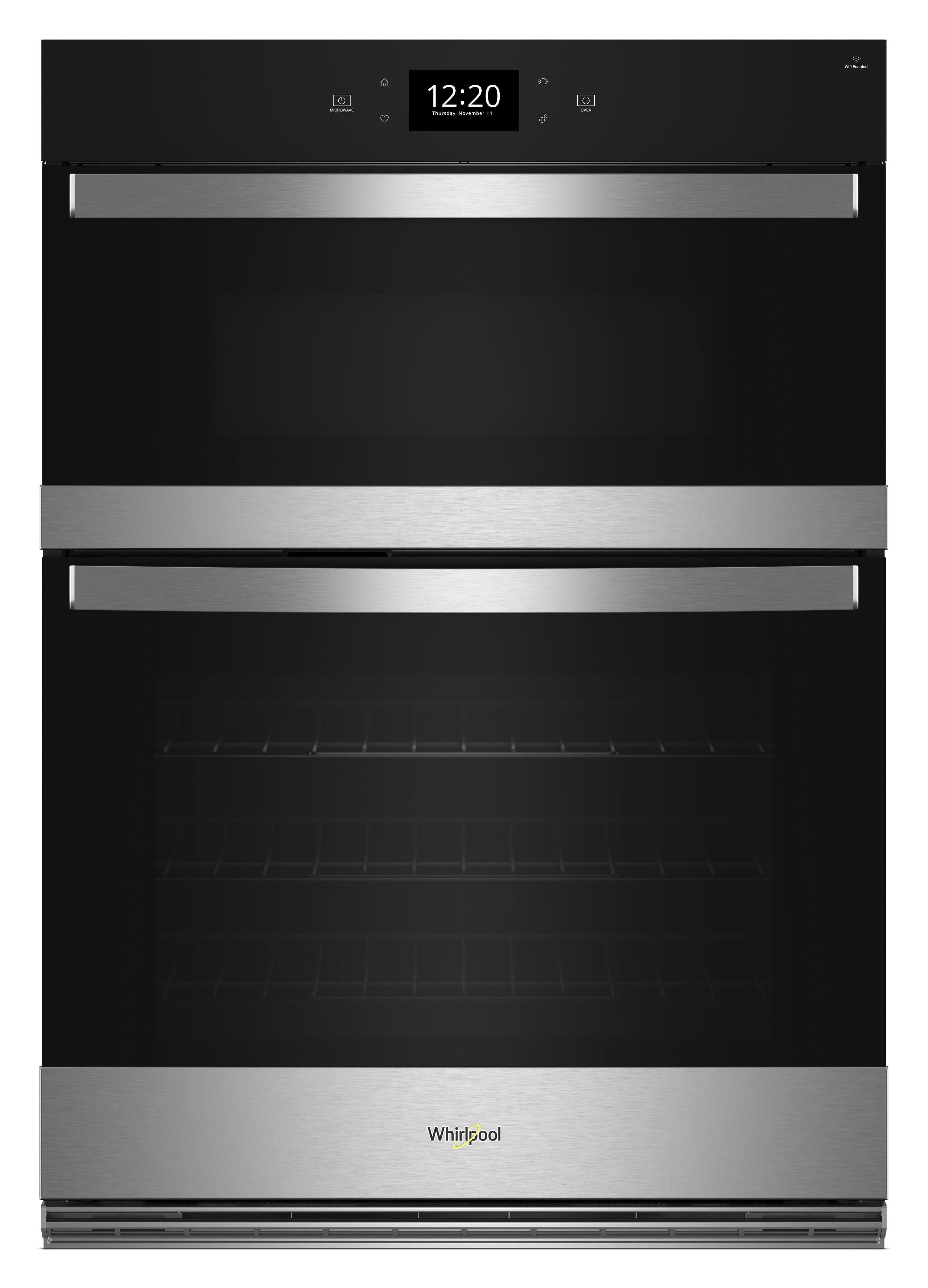 Whirlpool WOEC7027PZ 27 Inch Fingerprint Resistant Stainless Steel 5.7 cu. ft. Total Capacity Electric Double Wall Oven/Microwave Combo Steam Oven