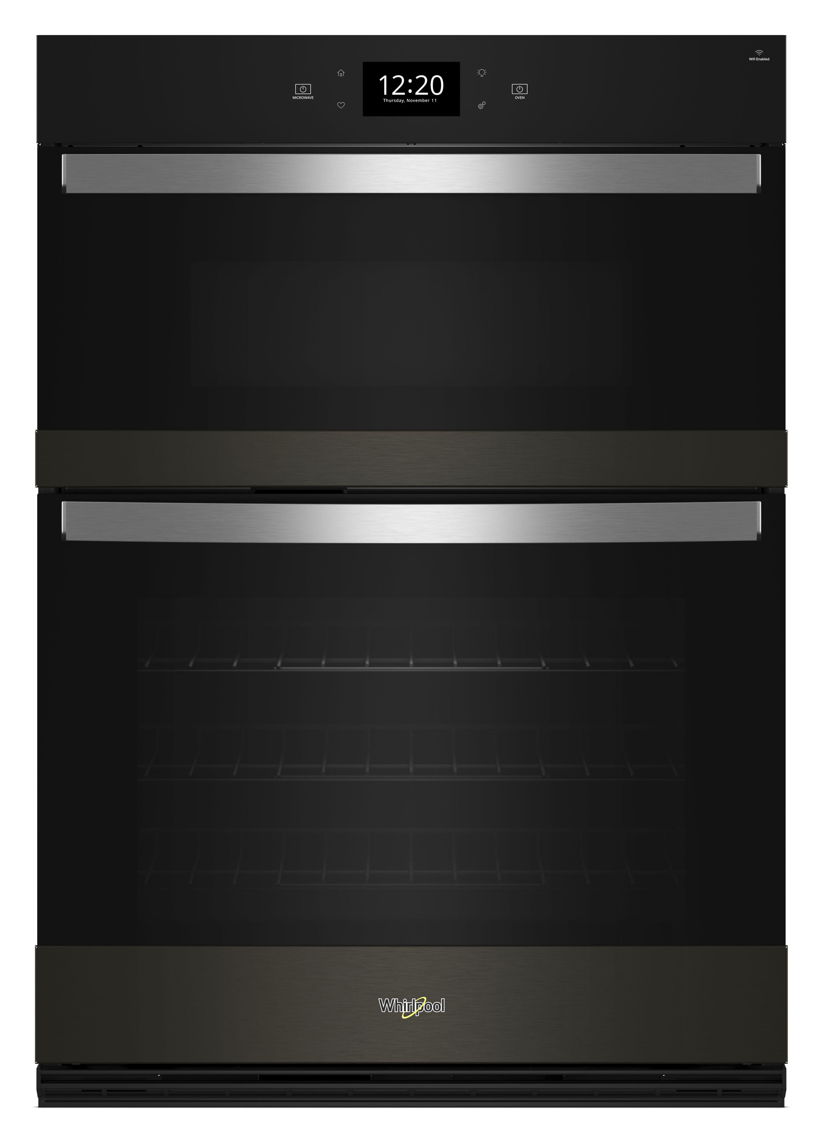 Whirlpool WOEC7030PV 30 Inch Black Stainless Steel 6.4 cu. ft. Total Capacity Electric Double Wall Oven/Microwave Combo Steam Oven