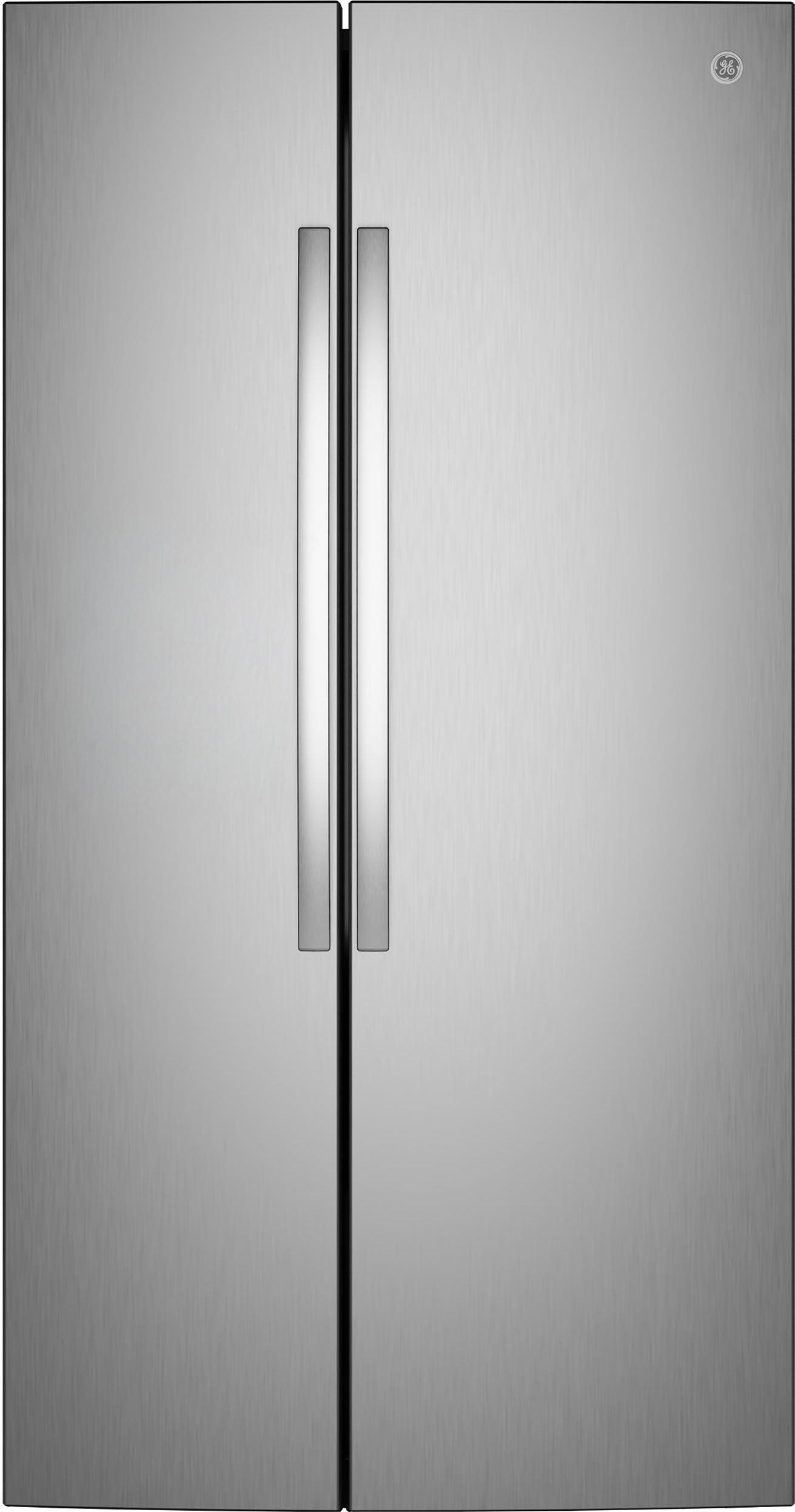 GE 36 Inch 24 Cu. Ft. Counter Depth Side By Side Refrigerator: Fingerprint Resistant Stainless Steel