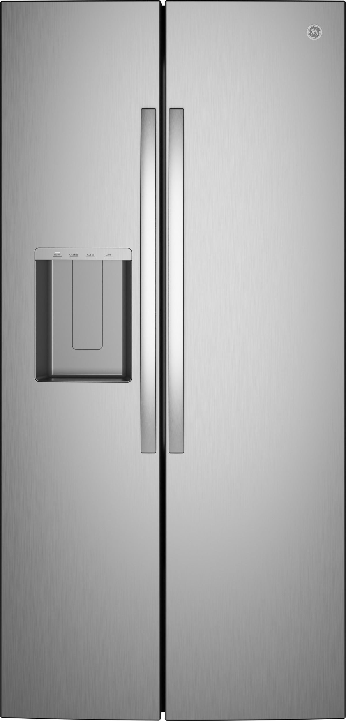 GE 36 Inch 25 Cu. Ft. Standard Depth Side By Side Refrigerator With External Dispenser And Energy Star Rating: Fingerprint Resistant Stainless Steel