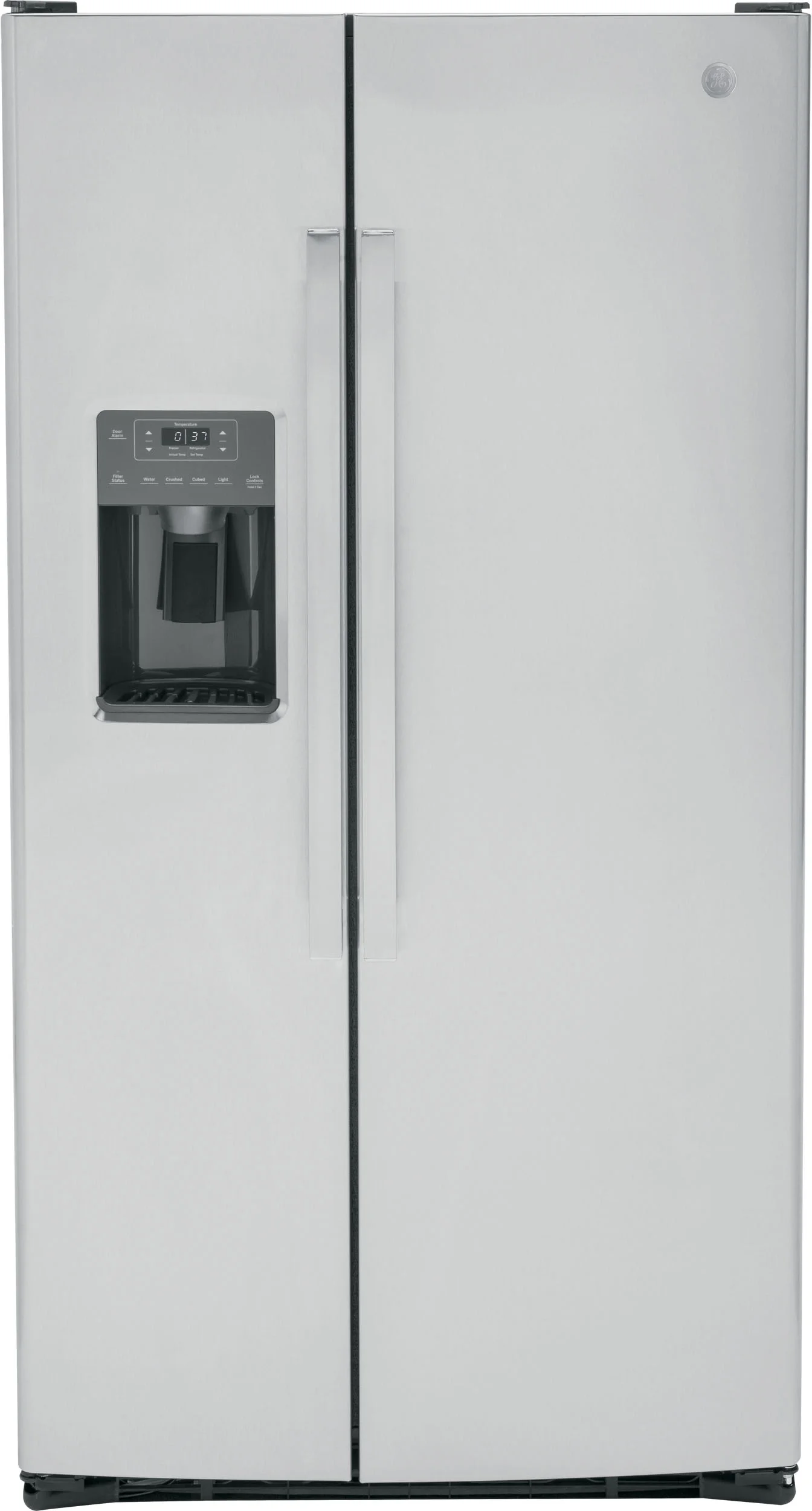 GE GSS25GYPFS 36 Inch Fingerprint Resistant Stainless Steel Freestanding Side by Side Refrigerator