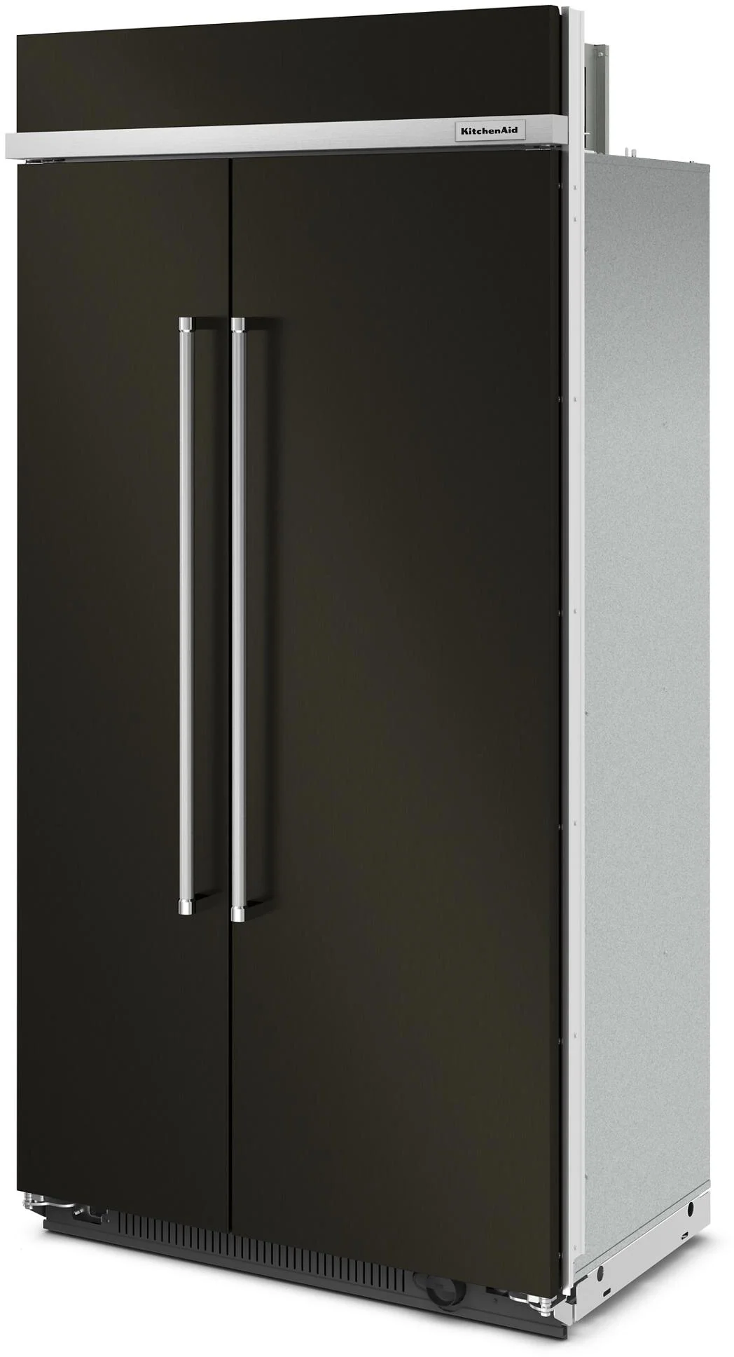 KitchenAid KBSN702MBS 42 Inch Built-In Side by Side Refrigerator Black Stainless Steel with PrintShield Finish