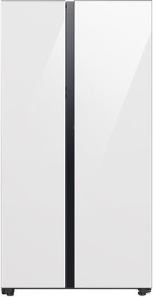 Samsung RS23CB760012 Bespoke Series 36 Inch White Glass Freestanding Counter Depth Side by Side Refrigerator