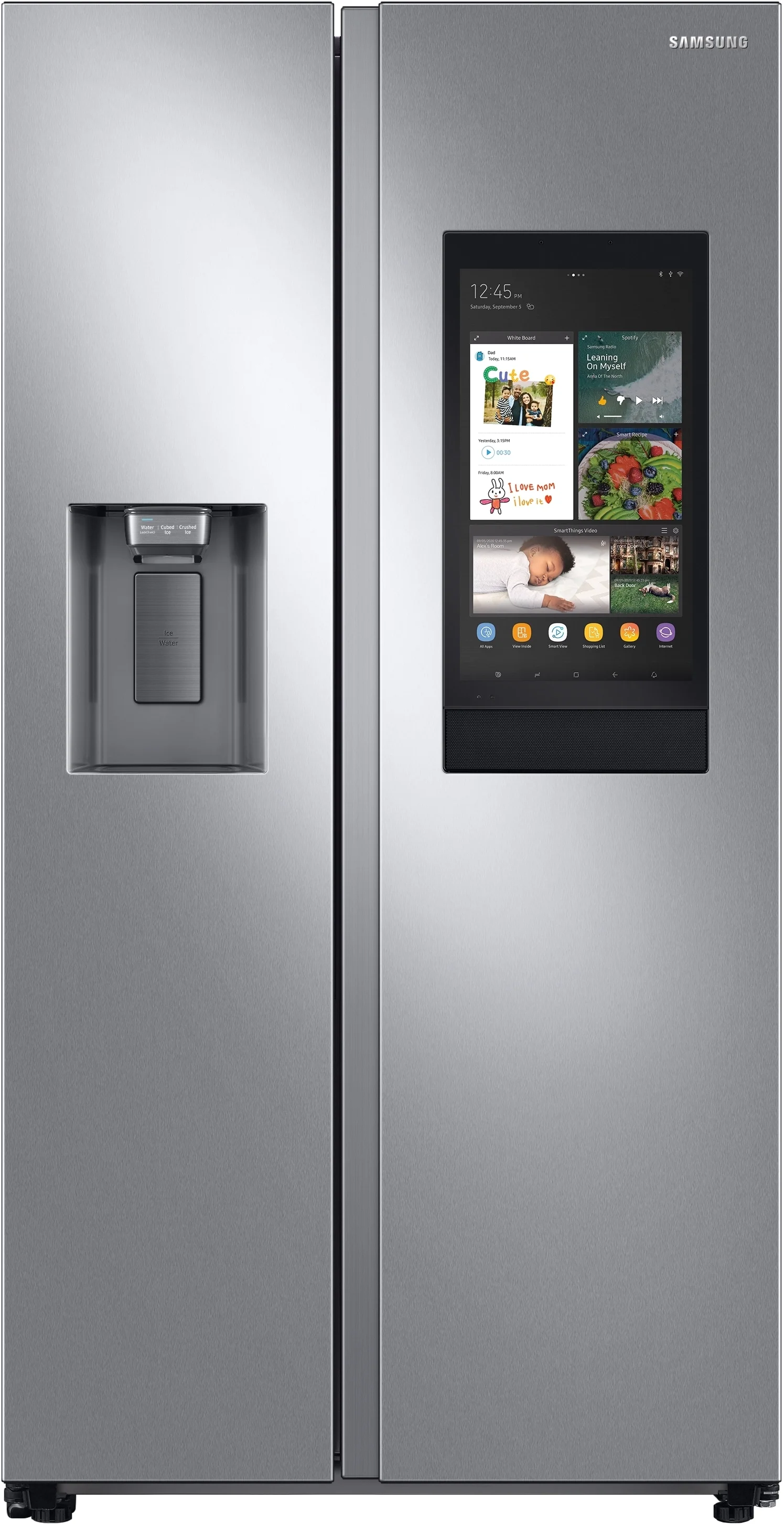 Samsung 36" 26.7 cu.ft. Fingerprint Resistant Stainless Steel Side-by-Side Refrigerator with Touchscreen Family Hub - Energy Star