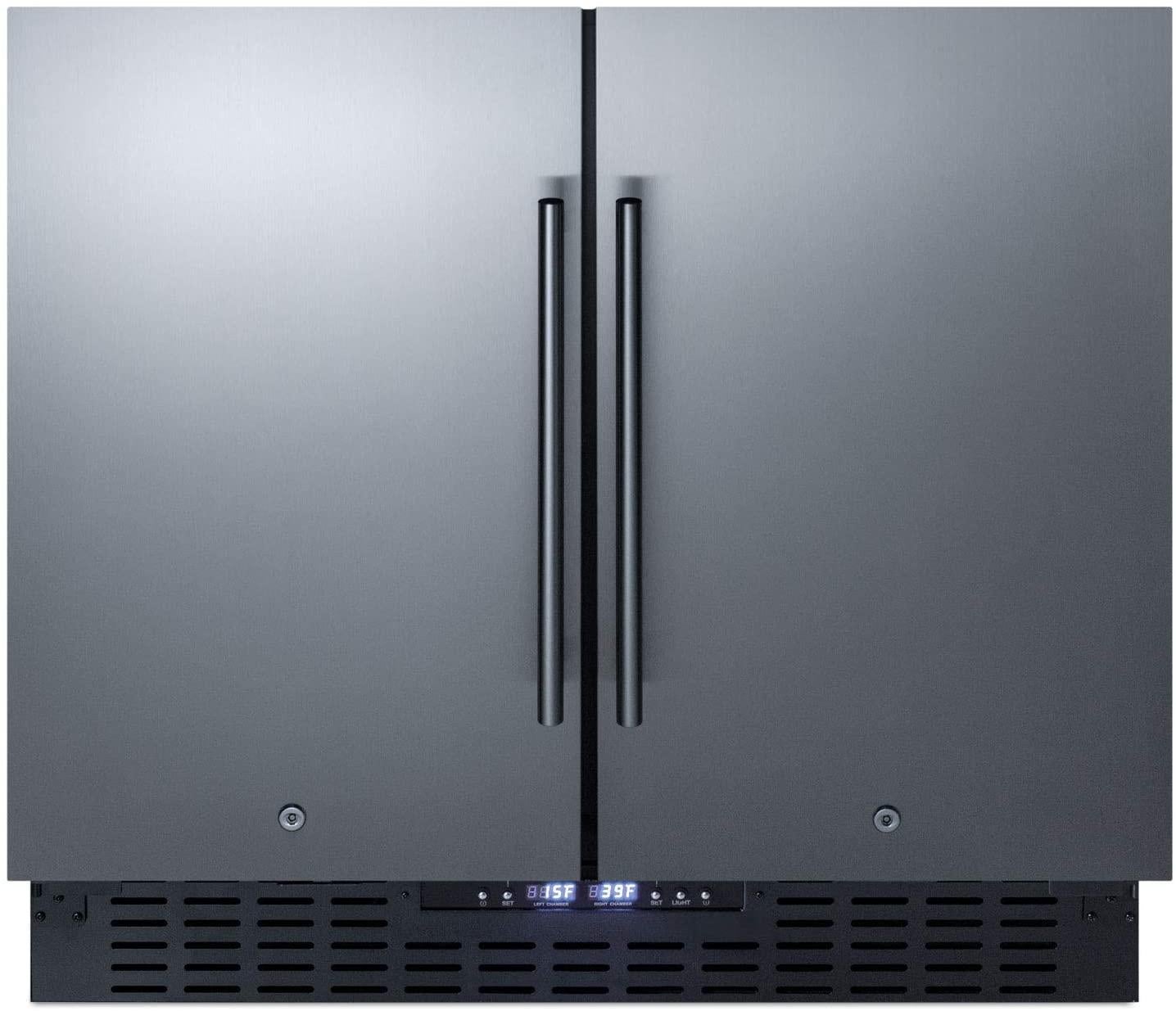 Summit 36" 5.8 cu.ft. Stainless Steel Built-In Side-by-Side Refrigerator-Freezer