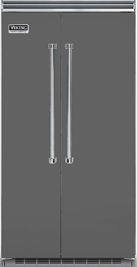 Viking VCSB5423DG 5 Series 42 Inch Damascus Grey Built In Counter Depth Side by Side Refrigerator