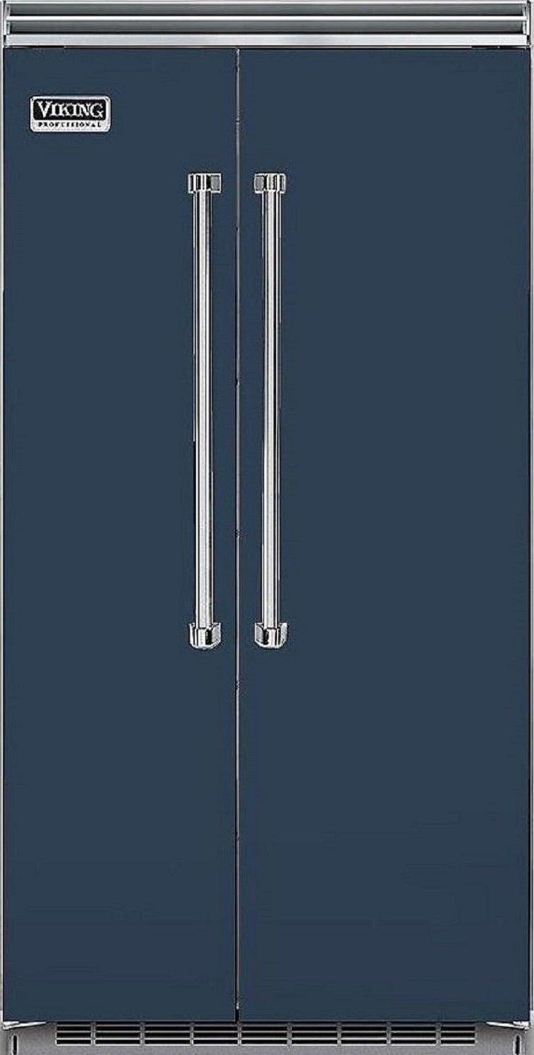 Viking VCSB5423SB 5 Series 42 Inch Slate Blue Built In Counter Depth Side by Side Refrigerator