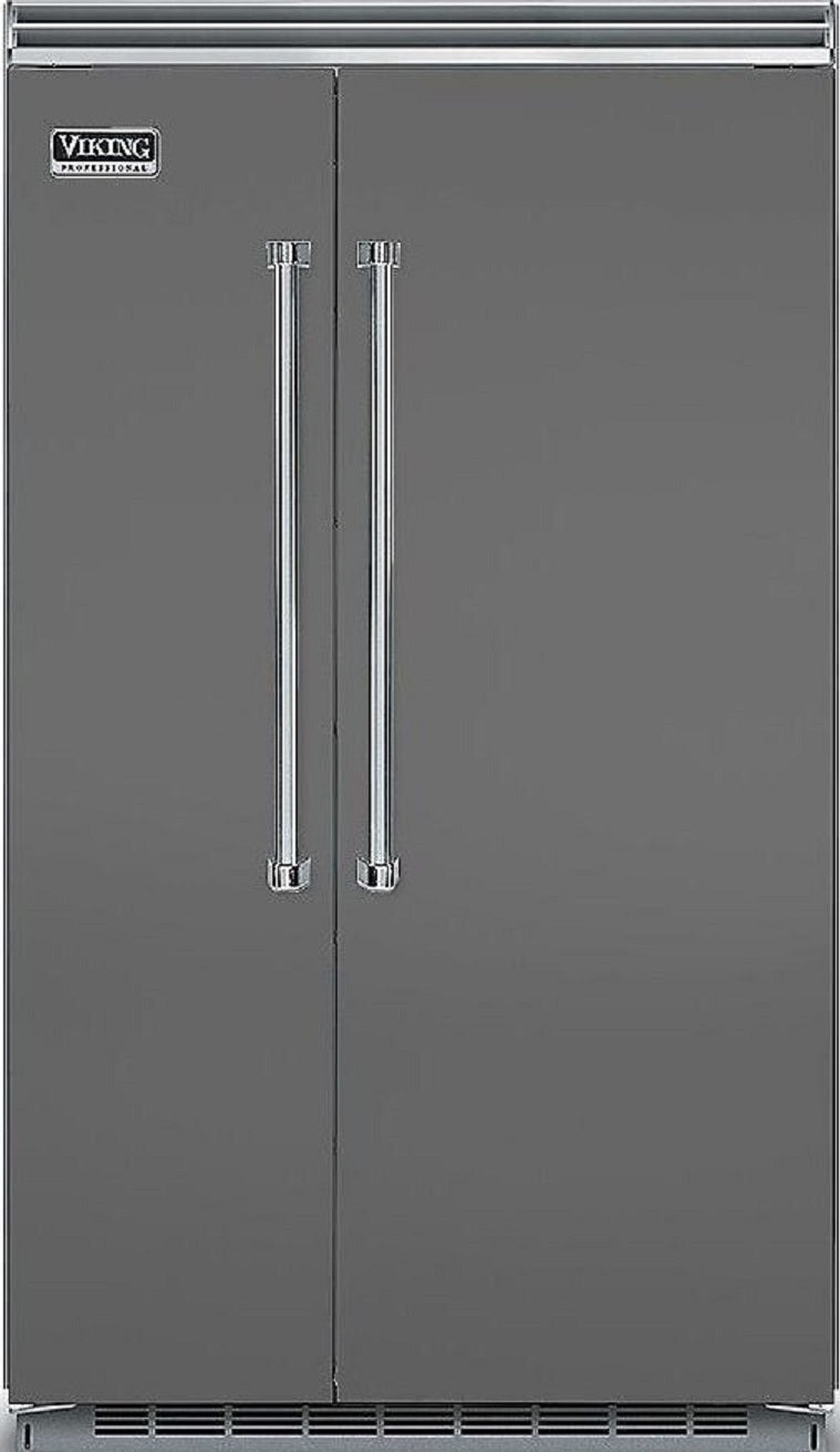 Viking VCSB5483DG  5 Series 48 Inch Damascus Grey Built In Counter Depth Side by Side Refrigerator