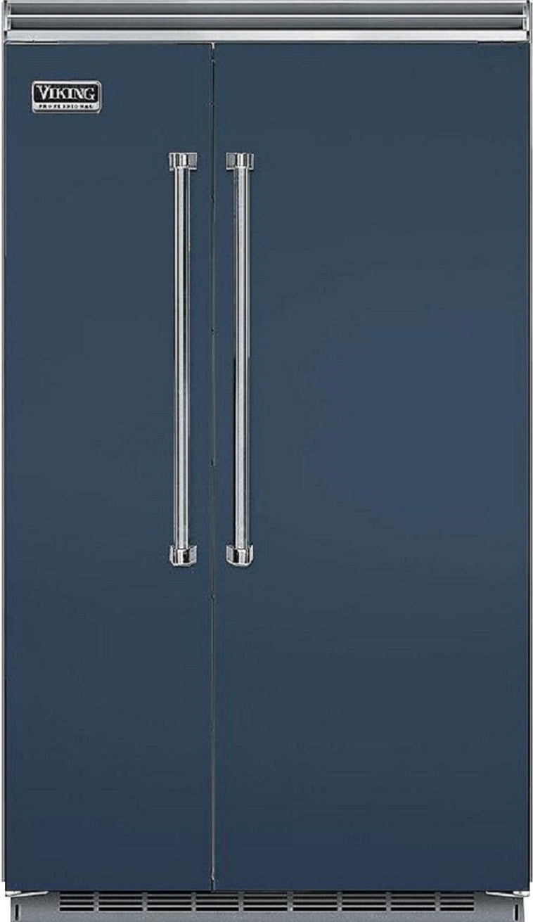 Viking VCSB5483SB 5 Series 48 Inch Slate Blue Built In Counter Depth Side by Side Refrigerator