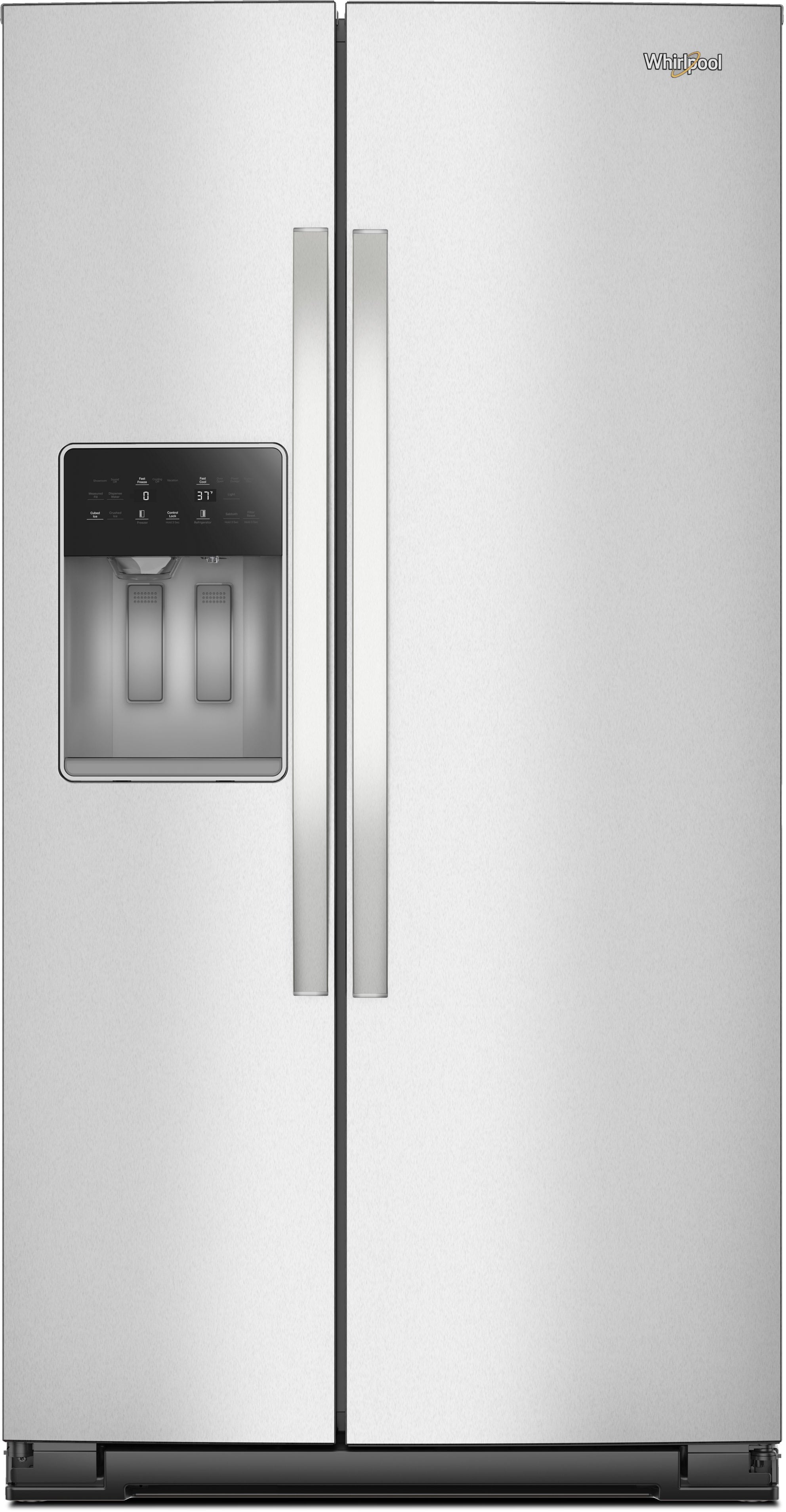 Whirlpool 36-inch Wide Side-by-Side Refrigerator - 21 cu. ft.: Fingerprint-Resistant Stainless Steel